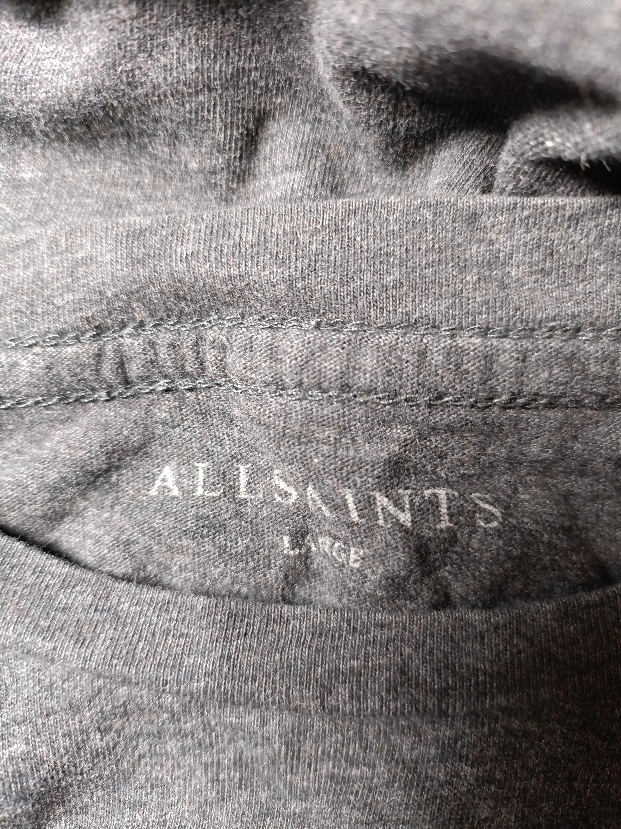 AllSaints Men's T-Shirt L Grey 100% Other Basic - Image 5