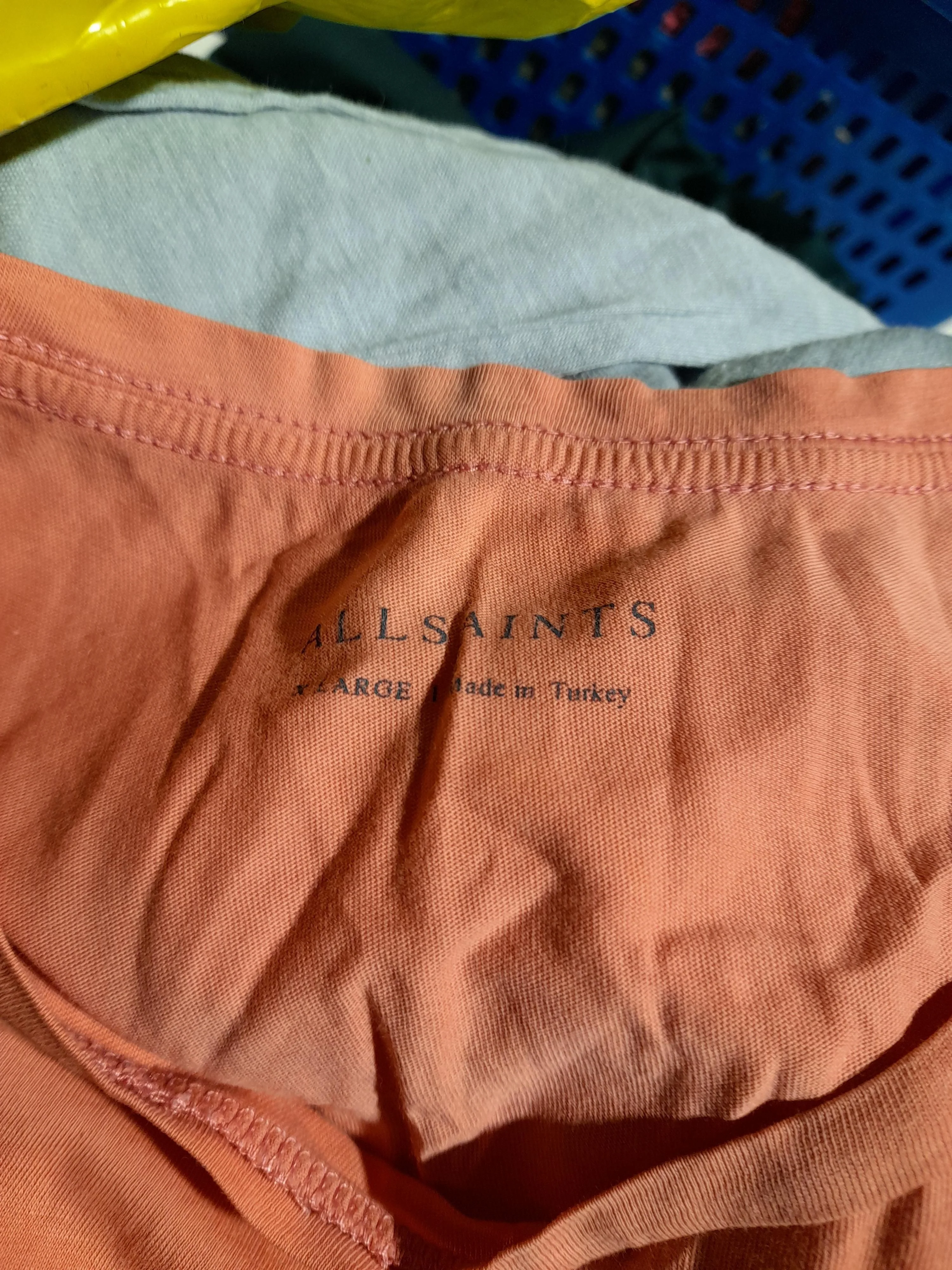 AllSaints Men's T-Shirt L Orange 100% Cotton Basic - Image 6