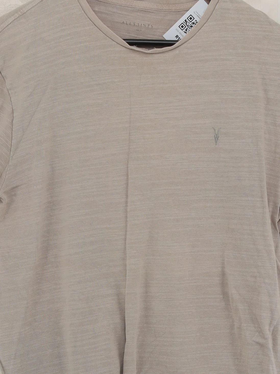 AllSaints Men's T-Shirt L Tan 100% Cotton Basic - Image 3