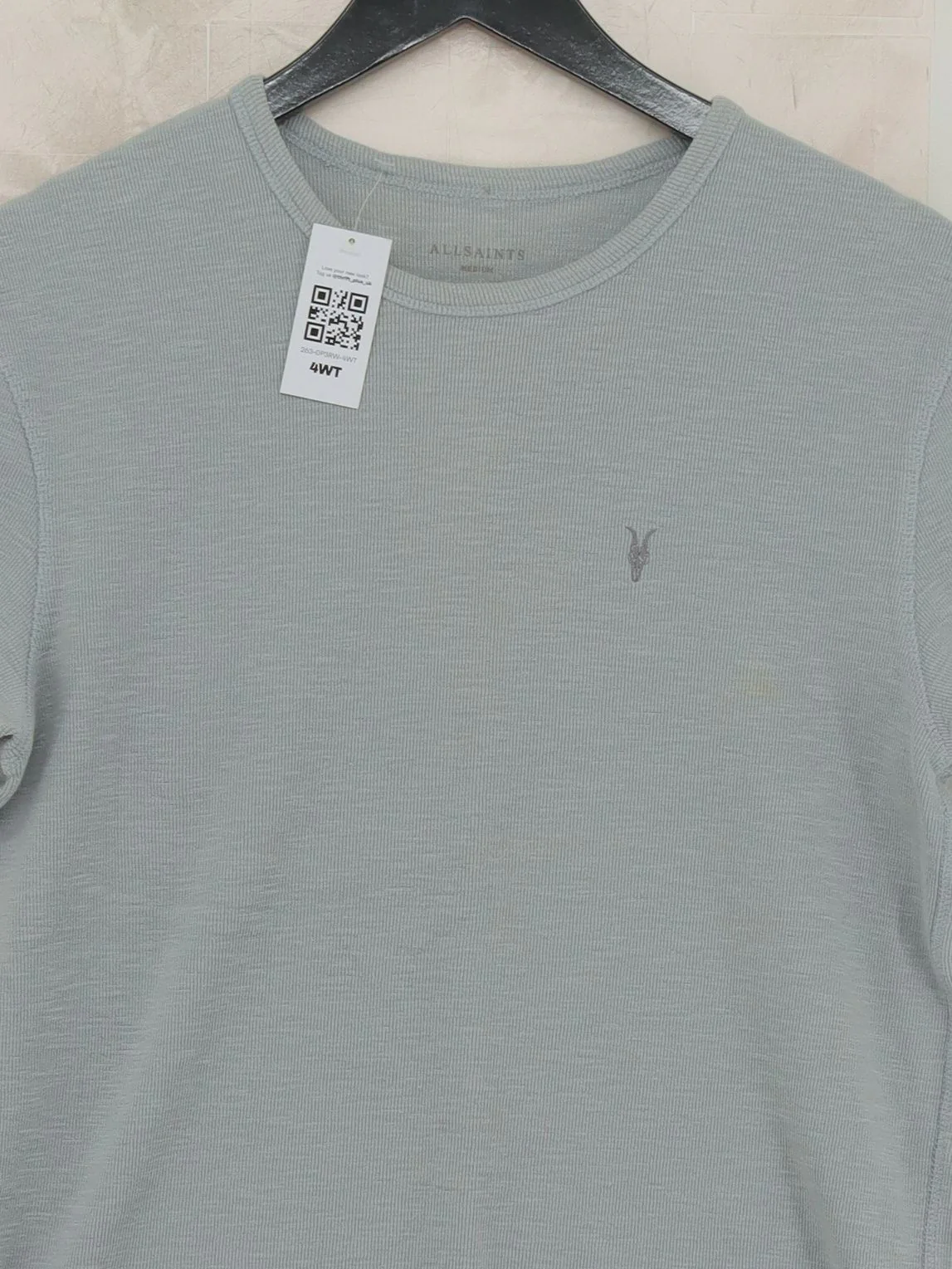 AllSaints Men's T-Shirt M Blue 100% Cotton Basic - Image 3