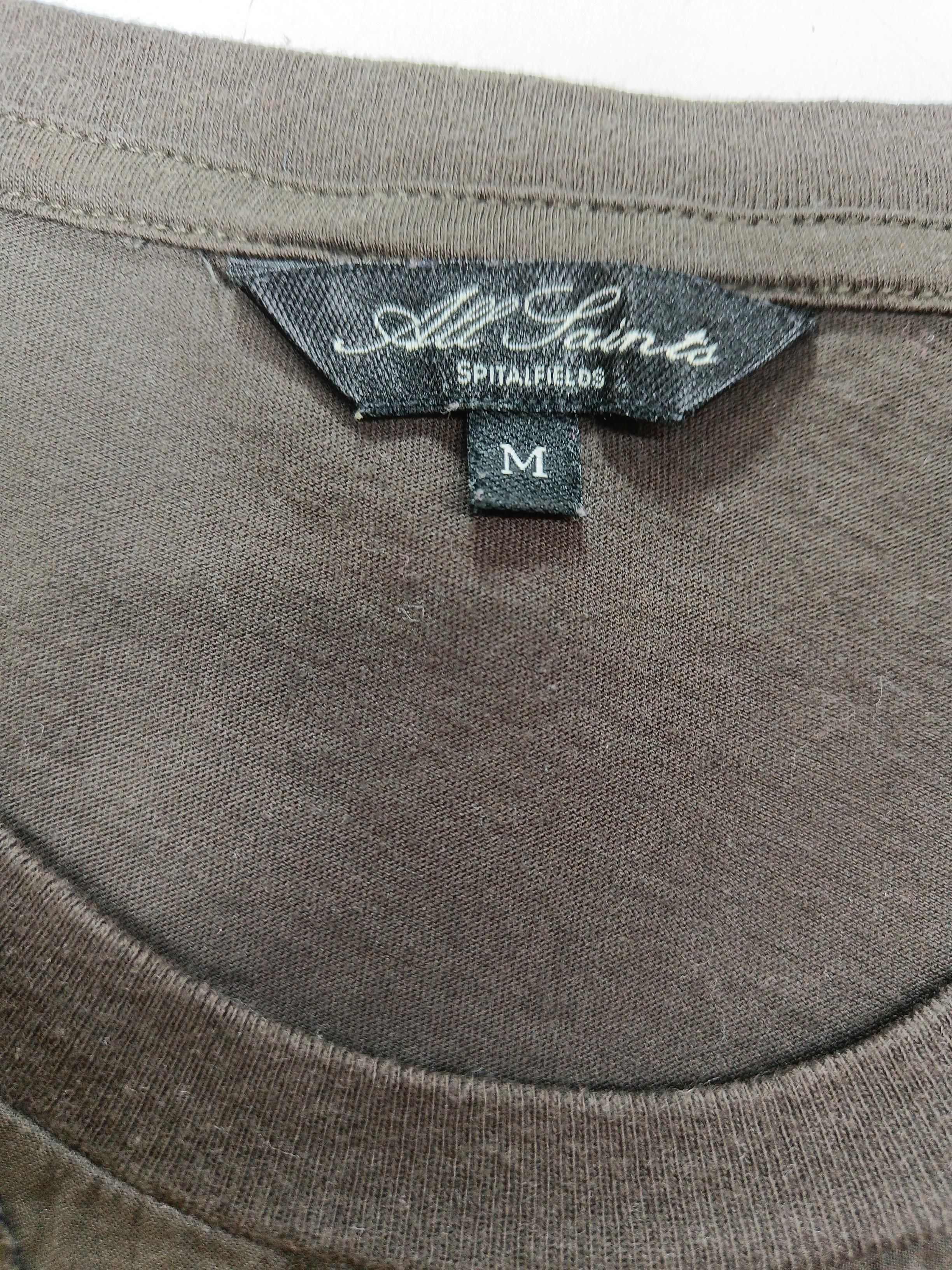 AllSaints Men's T-Shirt M Brown 100% Cotton Basic - Image 5