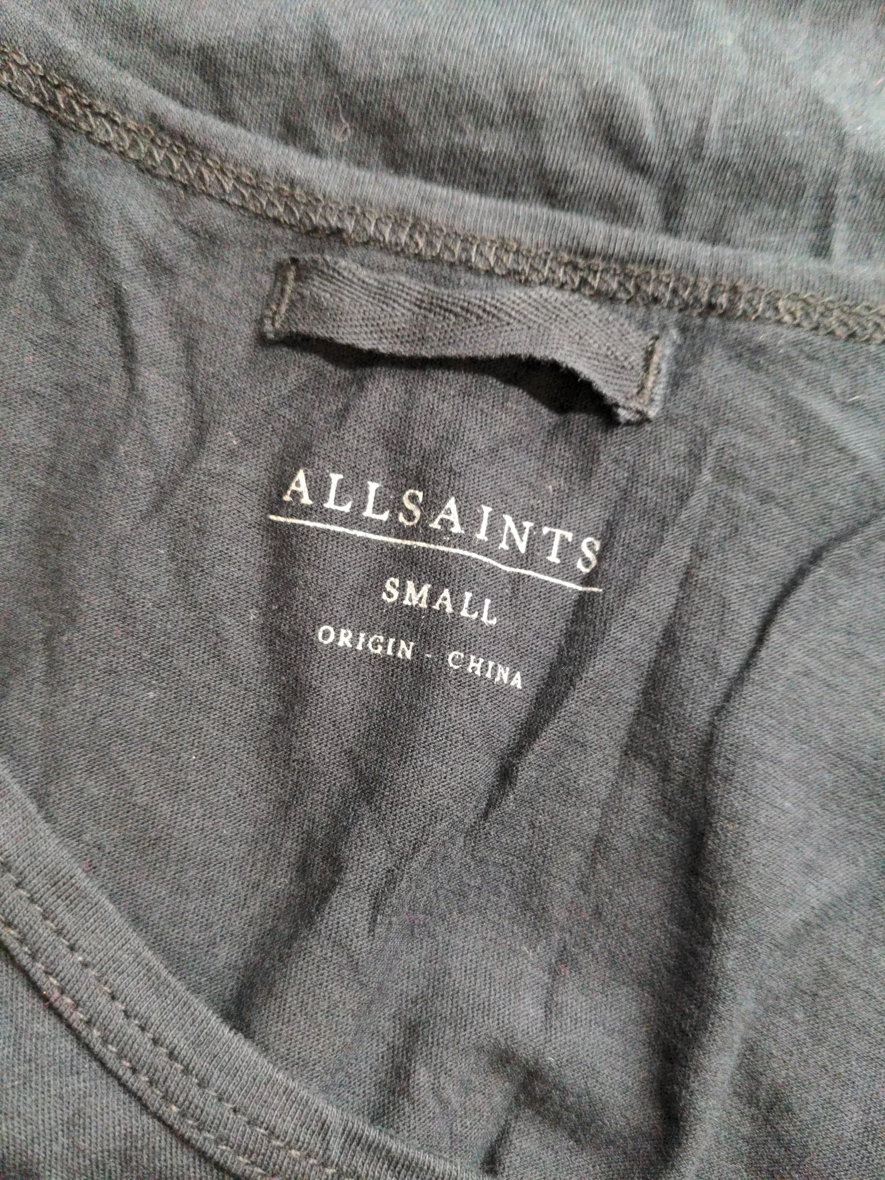 AllSaints Men's T-Shirt S Black 100% Cotton Sleeveless Round Neck Basic - Image 5