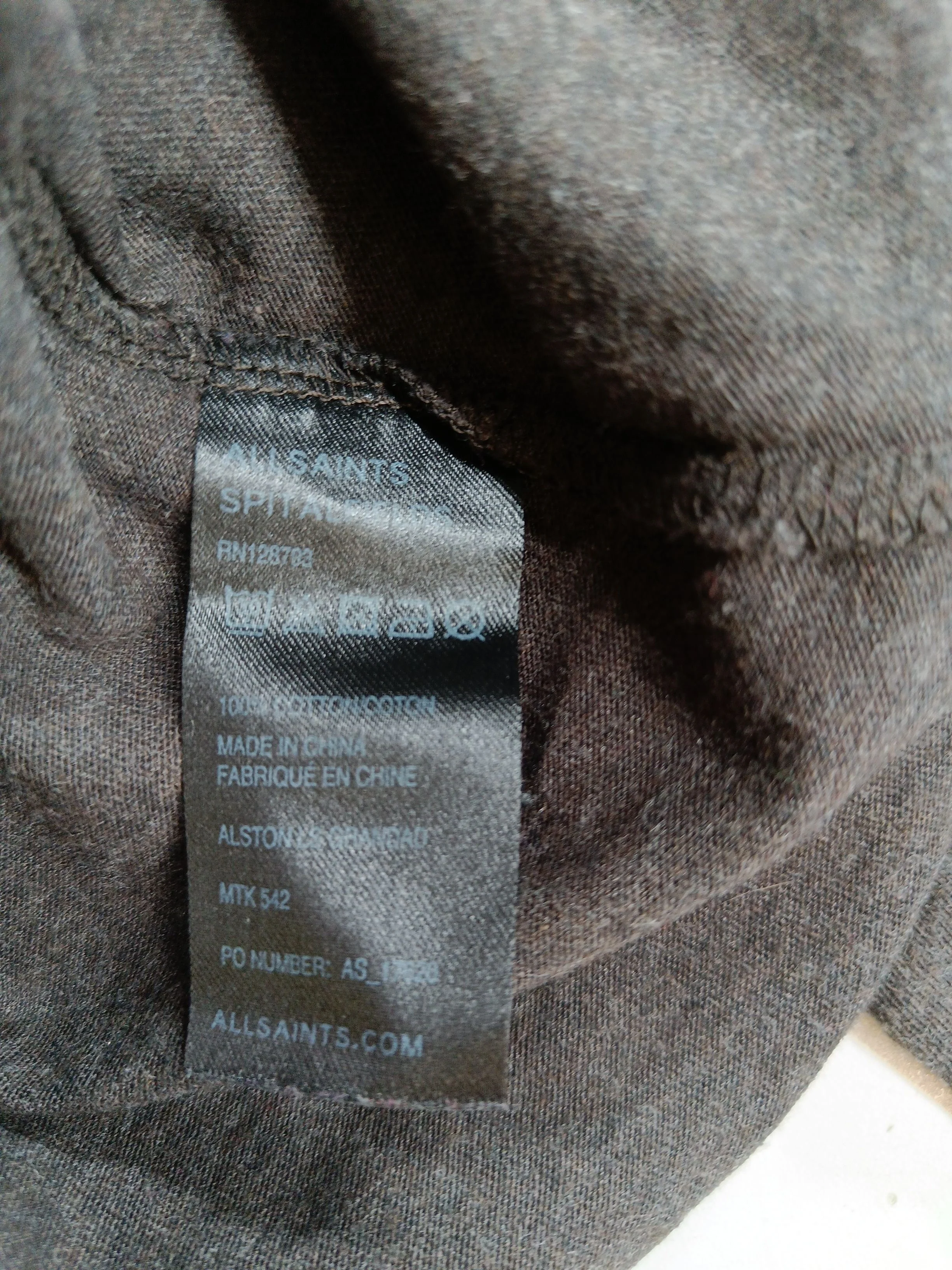 AllSaints Men's T-Shirt S Brown 100% Cotton Basic - Image 6