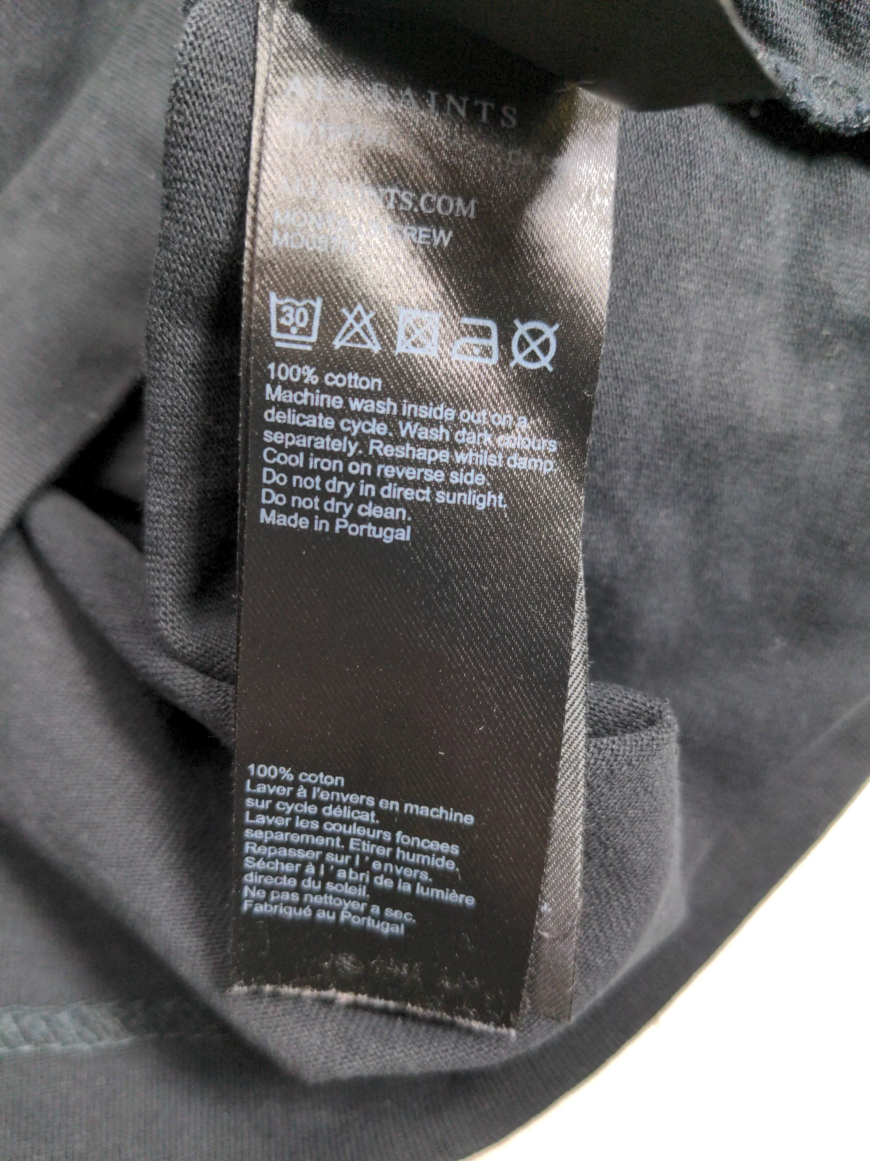 AllSaints Men's T-Shirt XS Black 100% Cotton Basic - Image 6