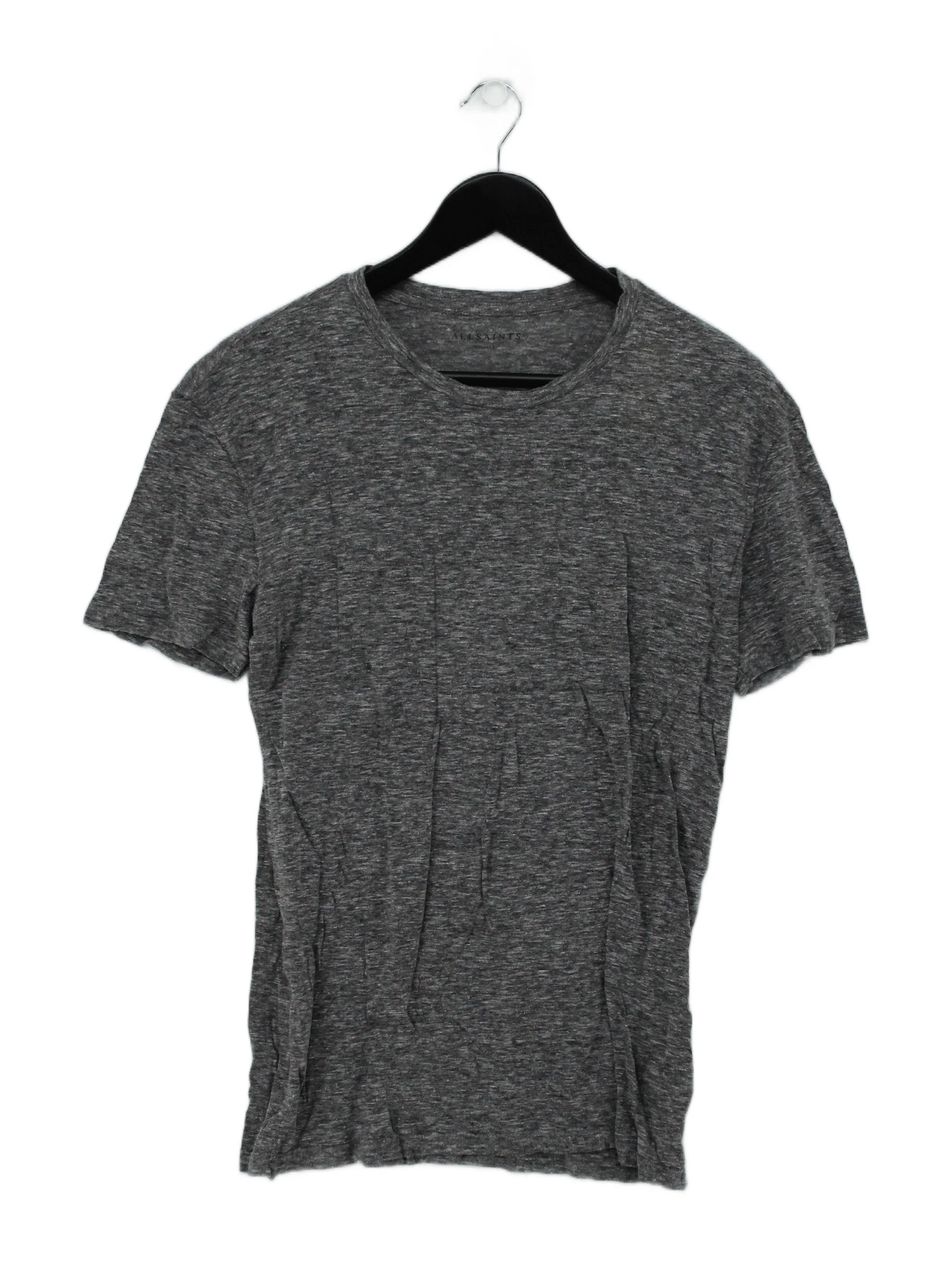 AllSaints Men's T-Shirt XS Grey Cotton with Viscose Basic