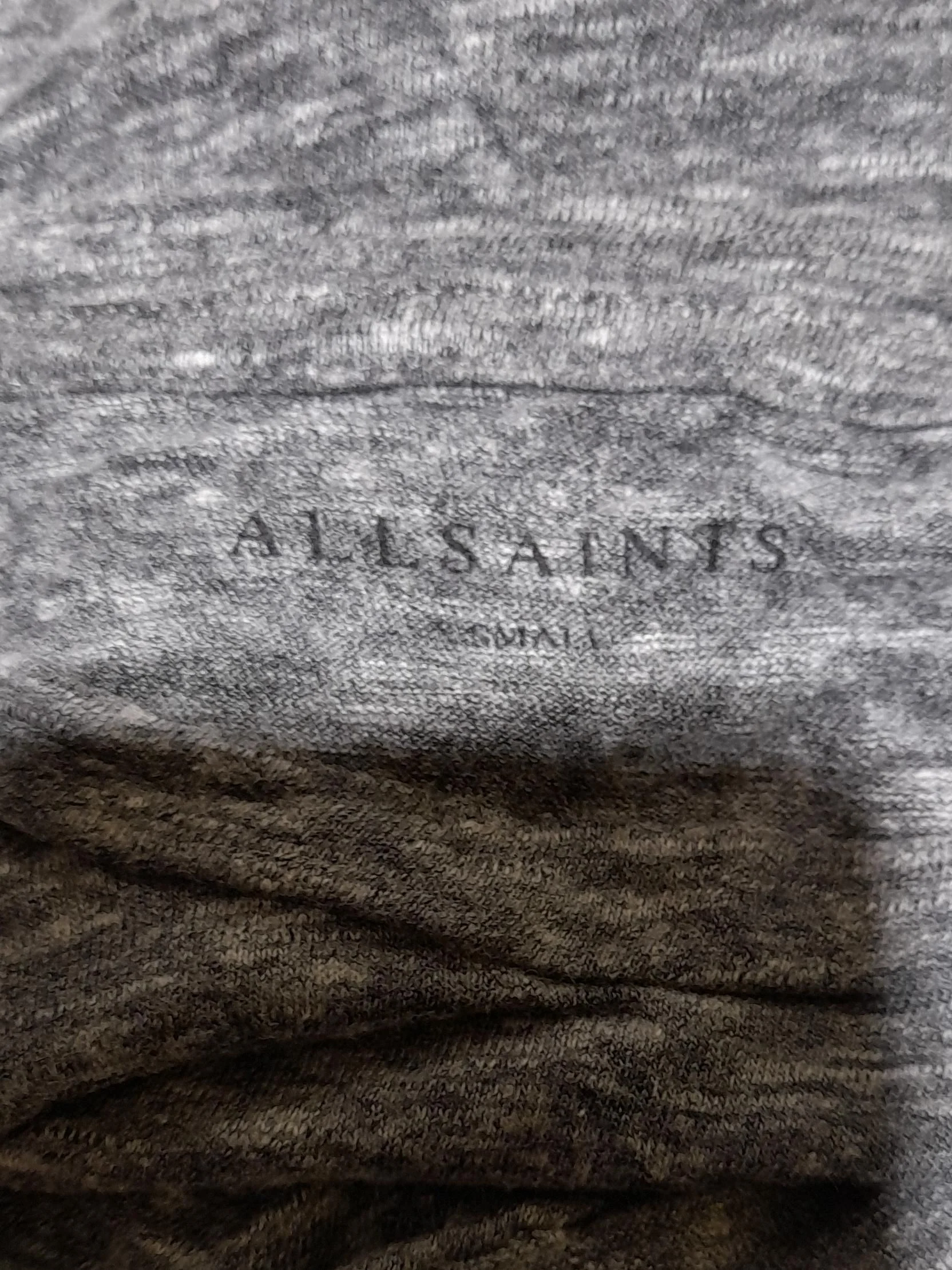 AllSaints Men's T-Shirt XS Grey Cotton with Viscose Basic - Image 5