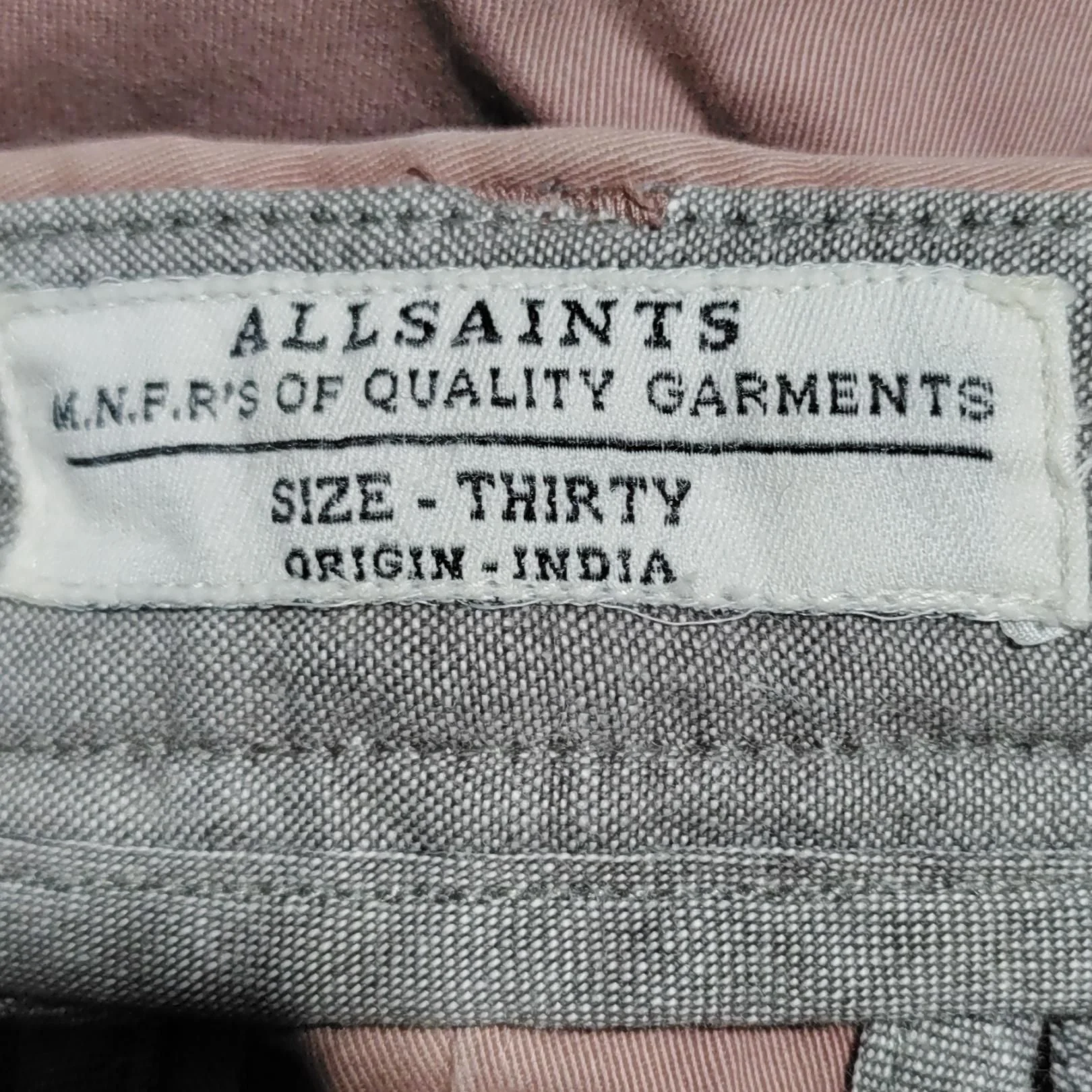 AllSaints Men's Trousers W 30 in Red Cotton with Elastane Straight Chino - Image 6