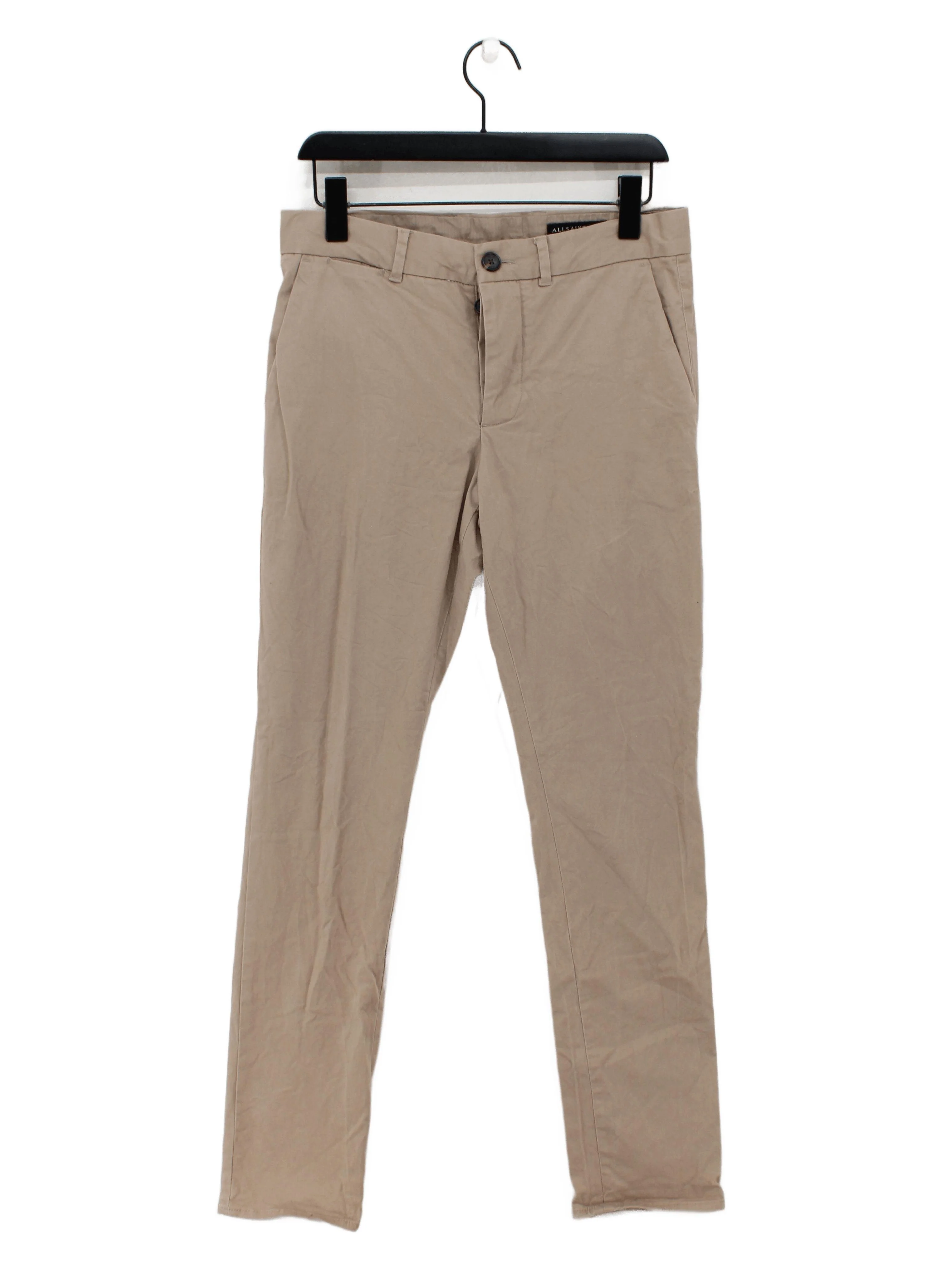 AllSaints Men's Trousers W 30 in Tan Cotton with Elastane Straight Chino