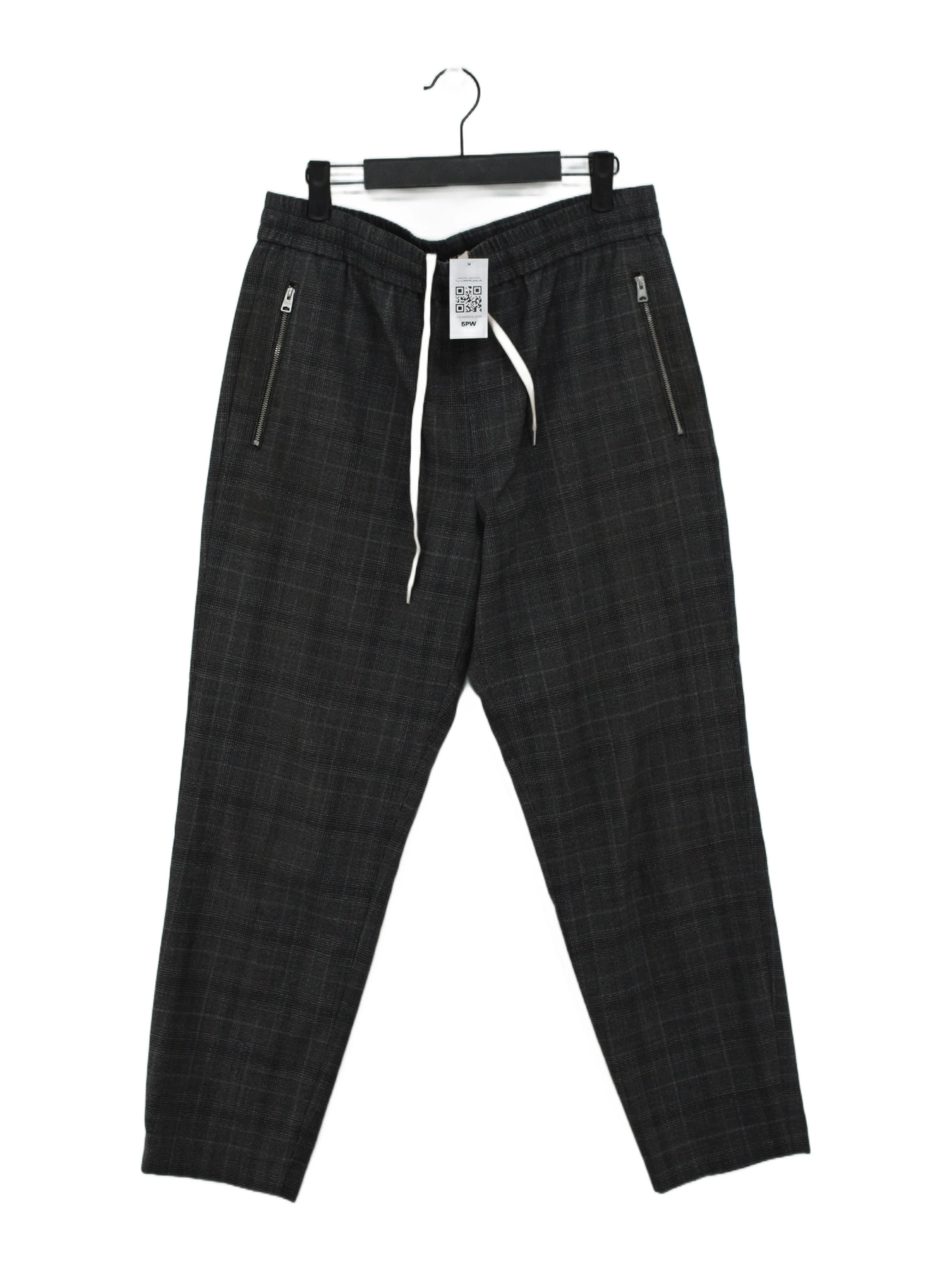 AllSaints Men's Trousers W 32 in Grey Polyester with Wool Chino