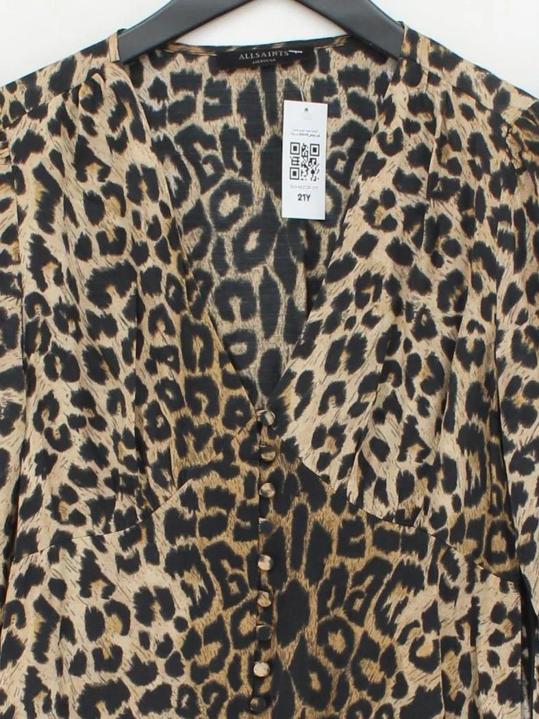 AllSaints Mini Dress UK10 in Tan - Image 3
