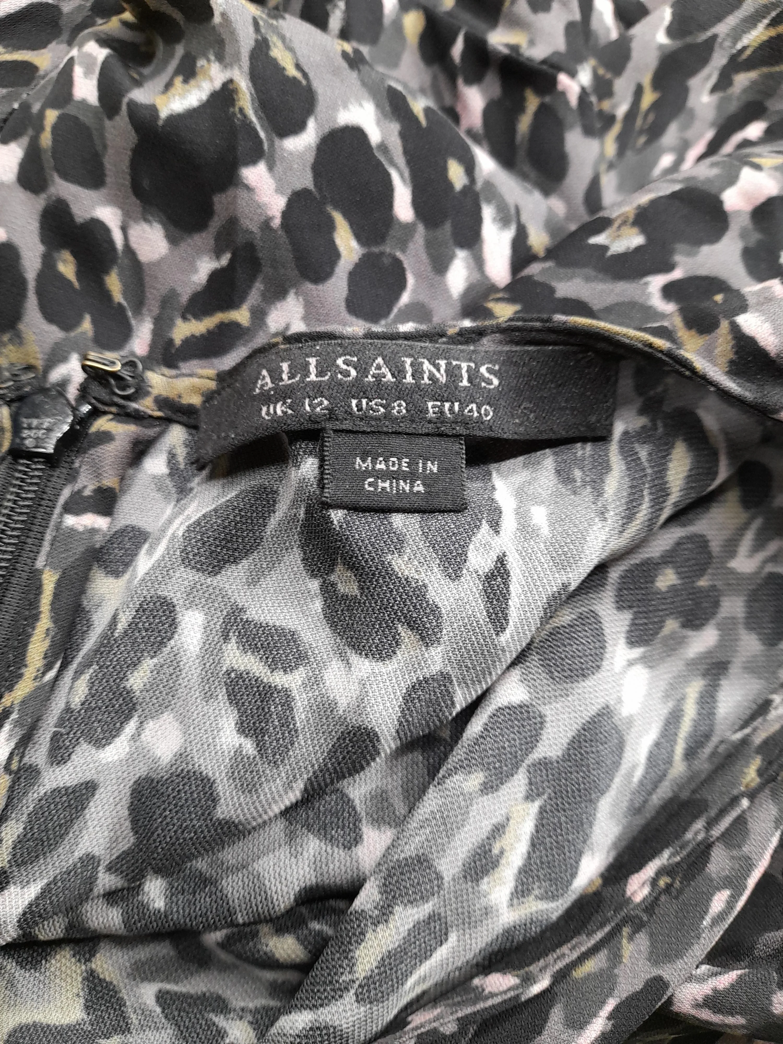 AllSaints Shirt Mini Dress UK12 in Grey - Image 5