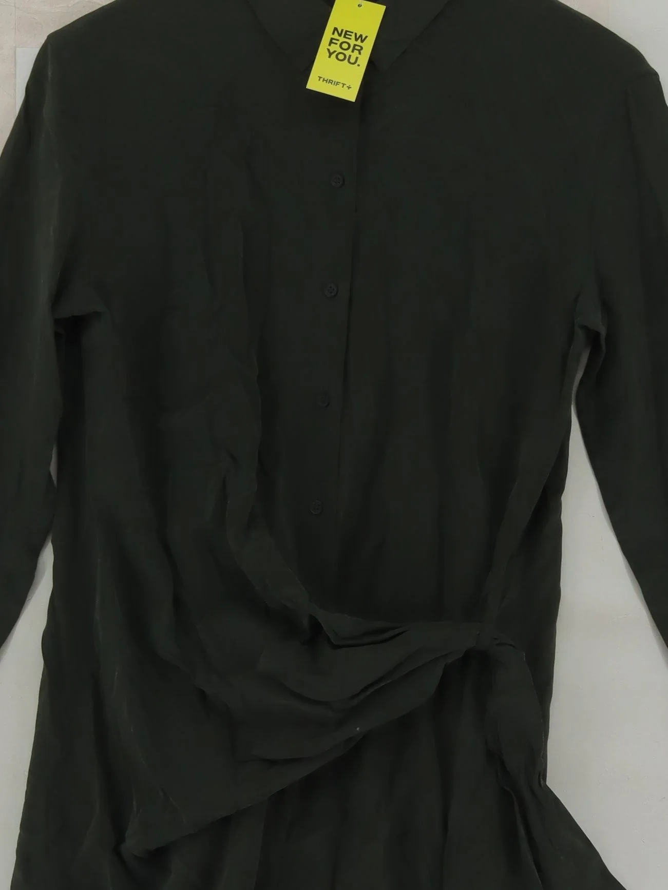 AllSaints Shirt Mini Dress UK8 in Green - Image 3