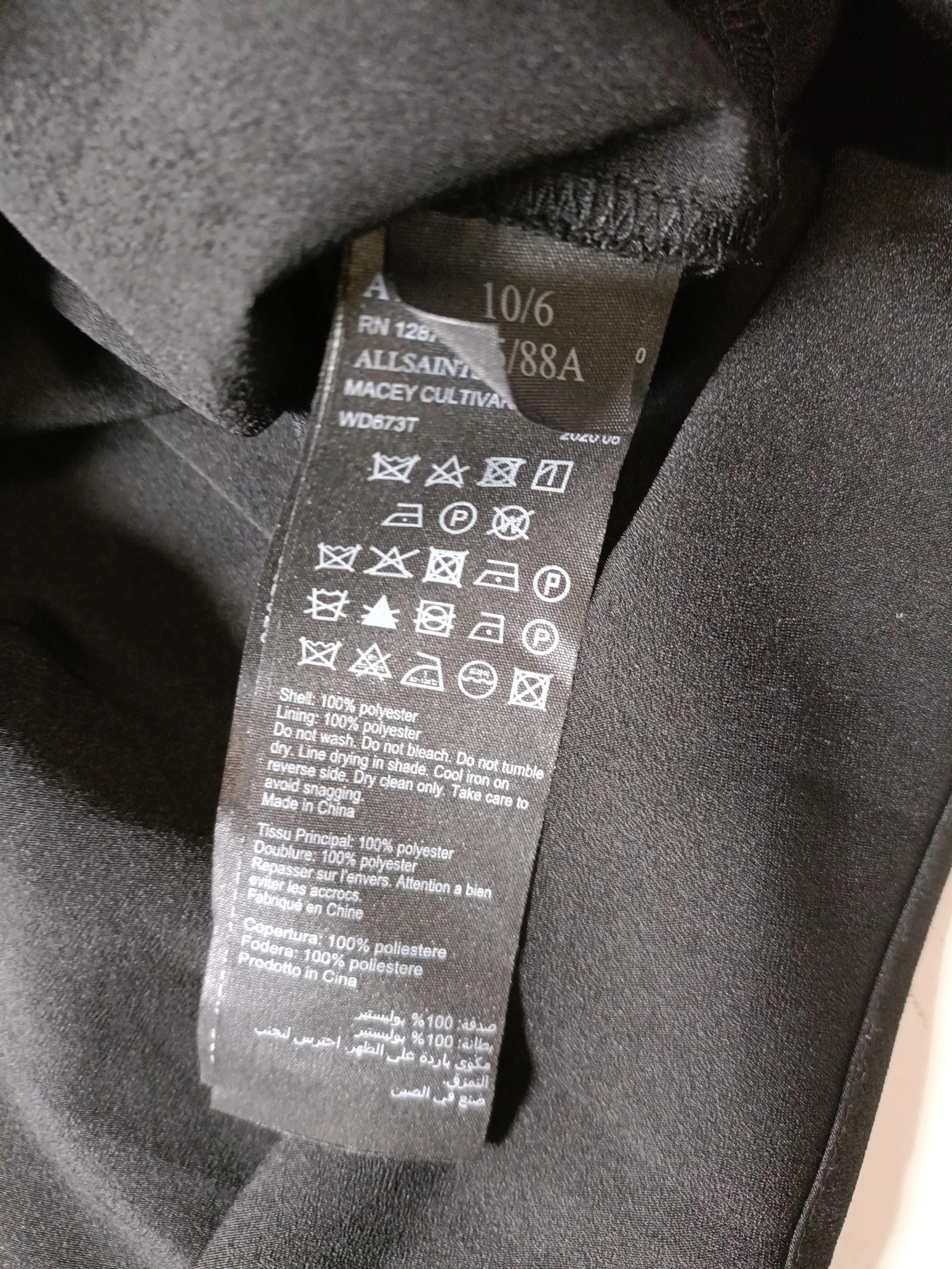 AllSaints Slip Mini Dress UK10 in Black - Image 7