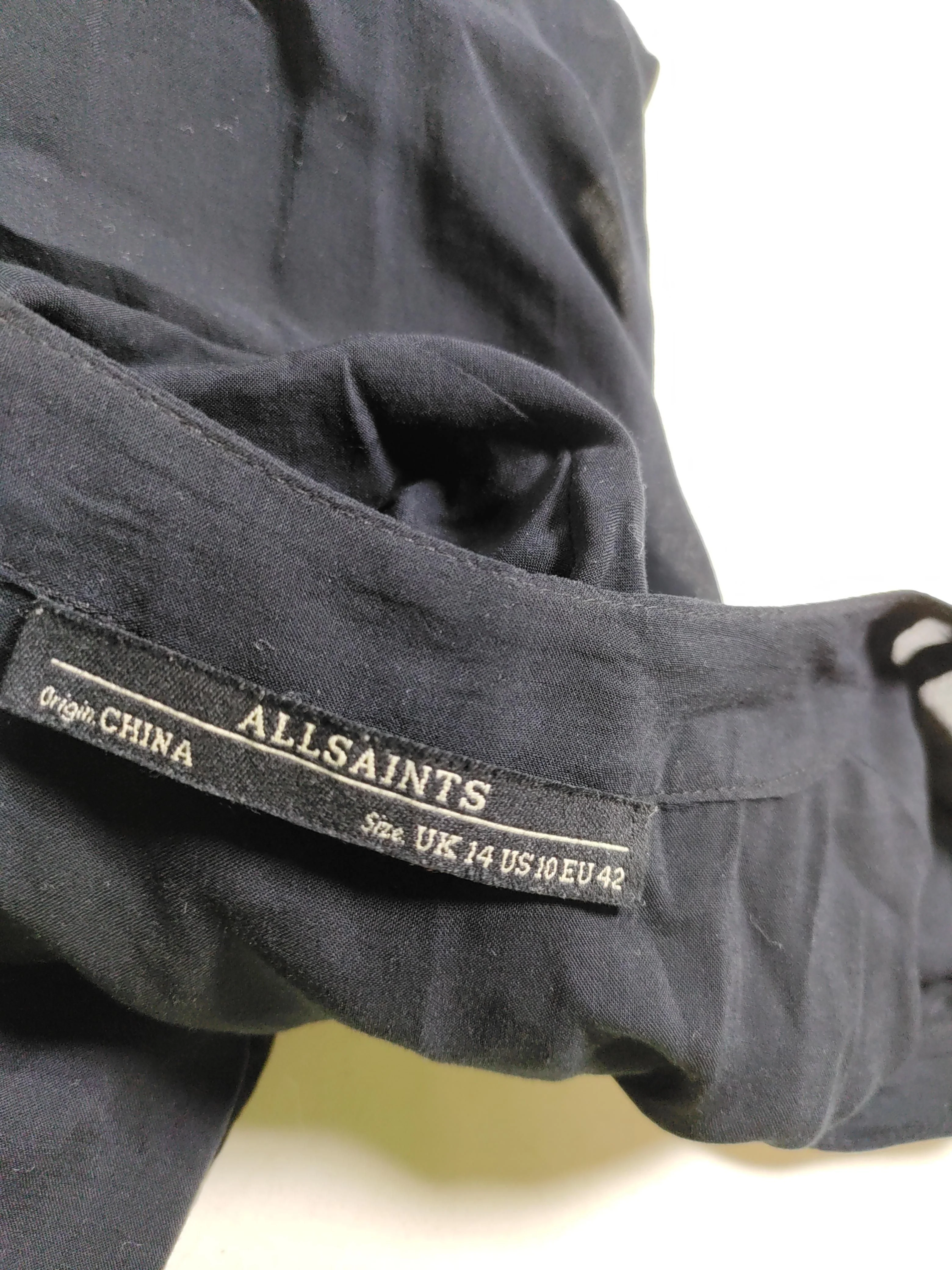 AllSaints T-Shirt Maxi Dress UK14 in Black - Image 5