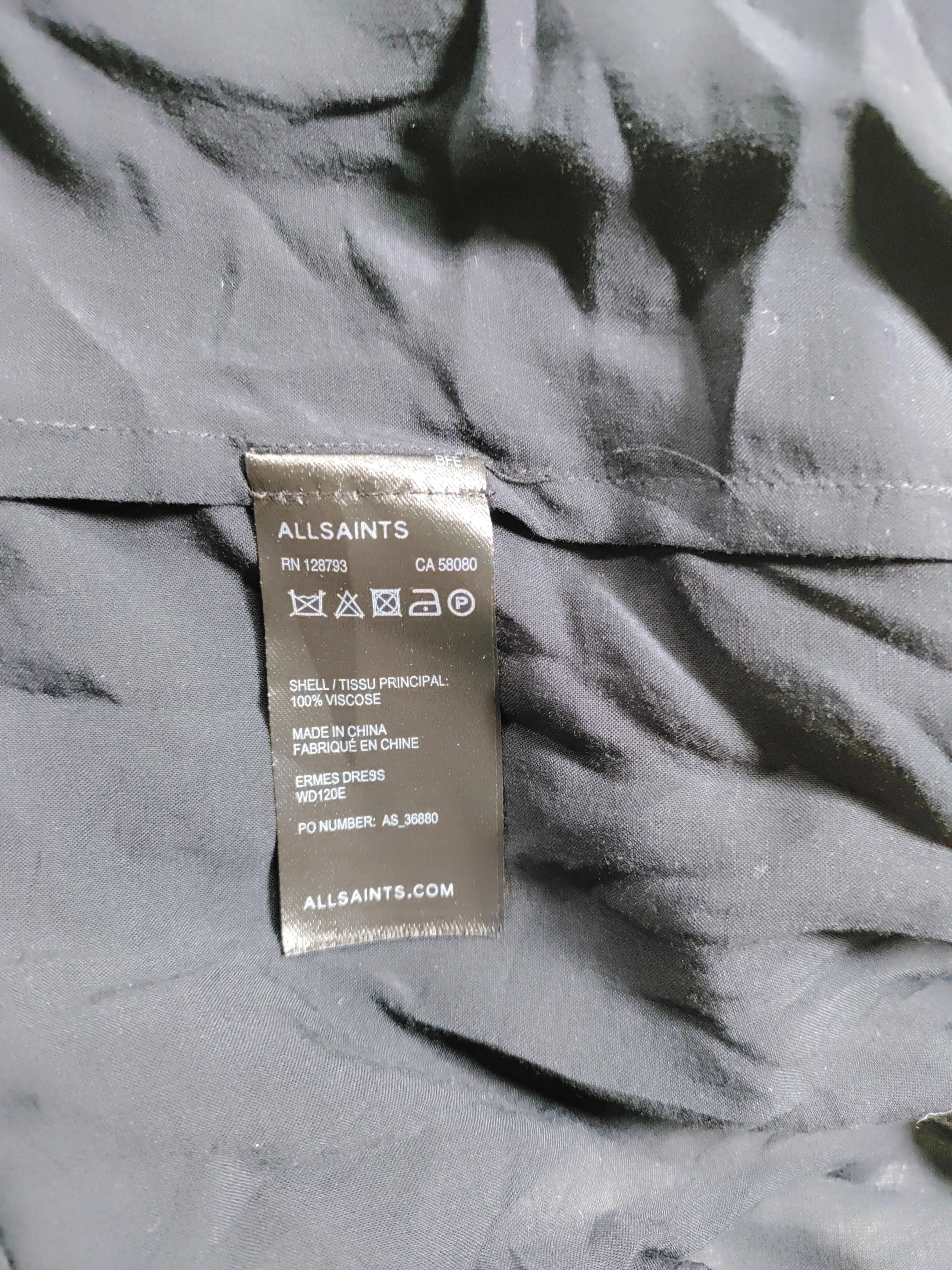 AllSaints T-Shirt Maxi Dress UK14 in Black - Image 6