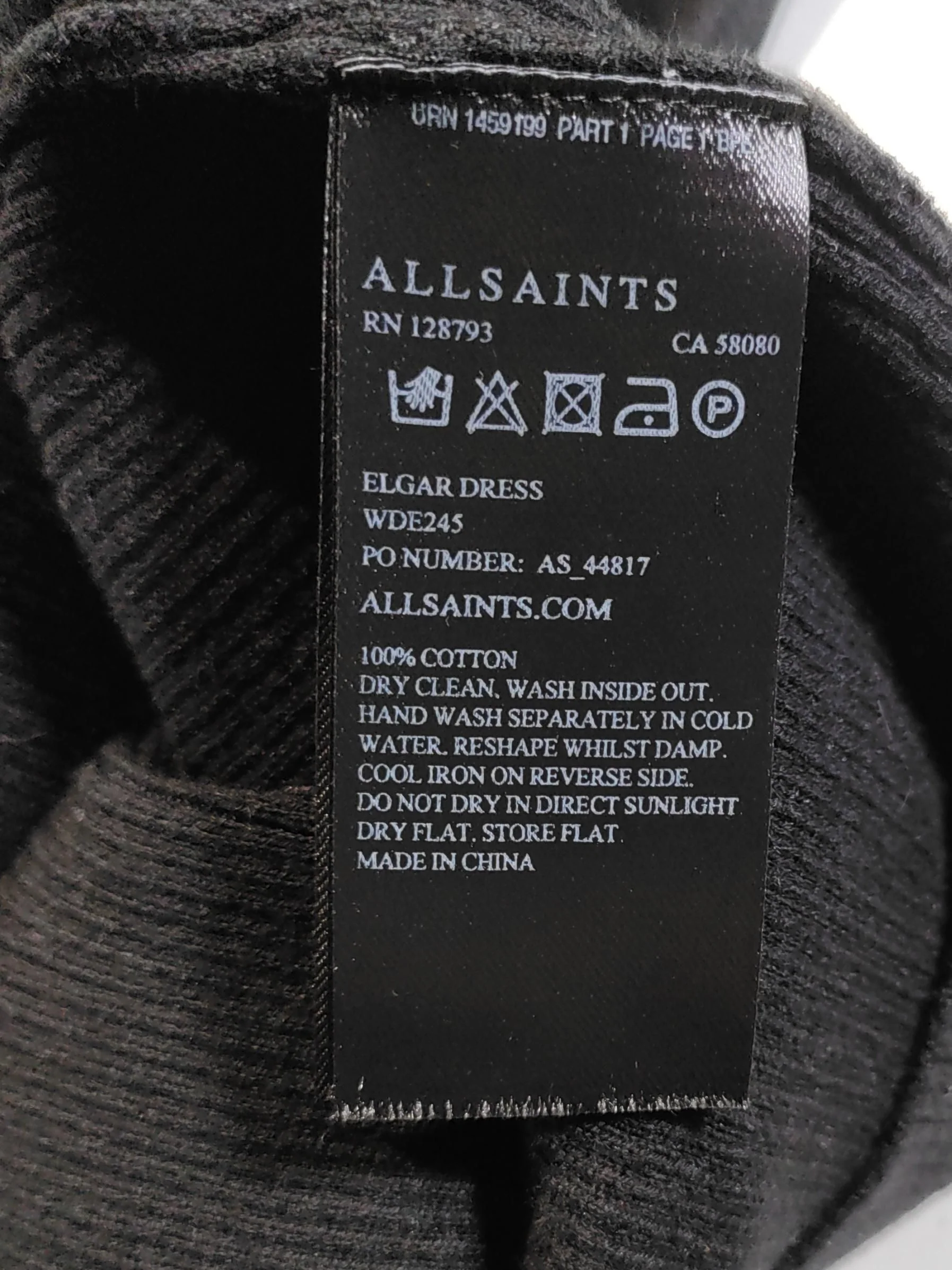 AllSaints T-Shirt Midi Dress UK10 in Black - Image 6