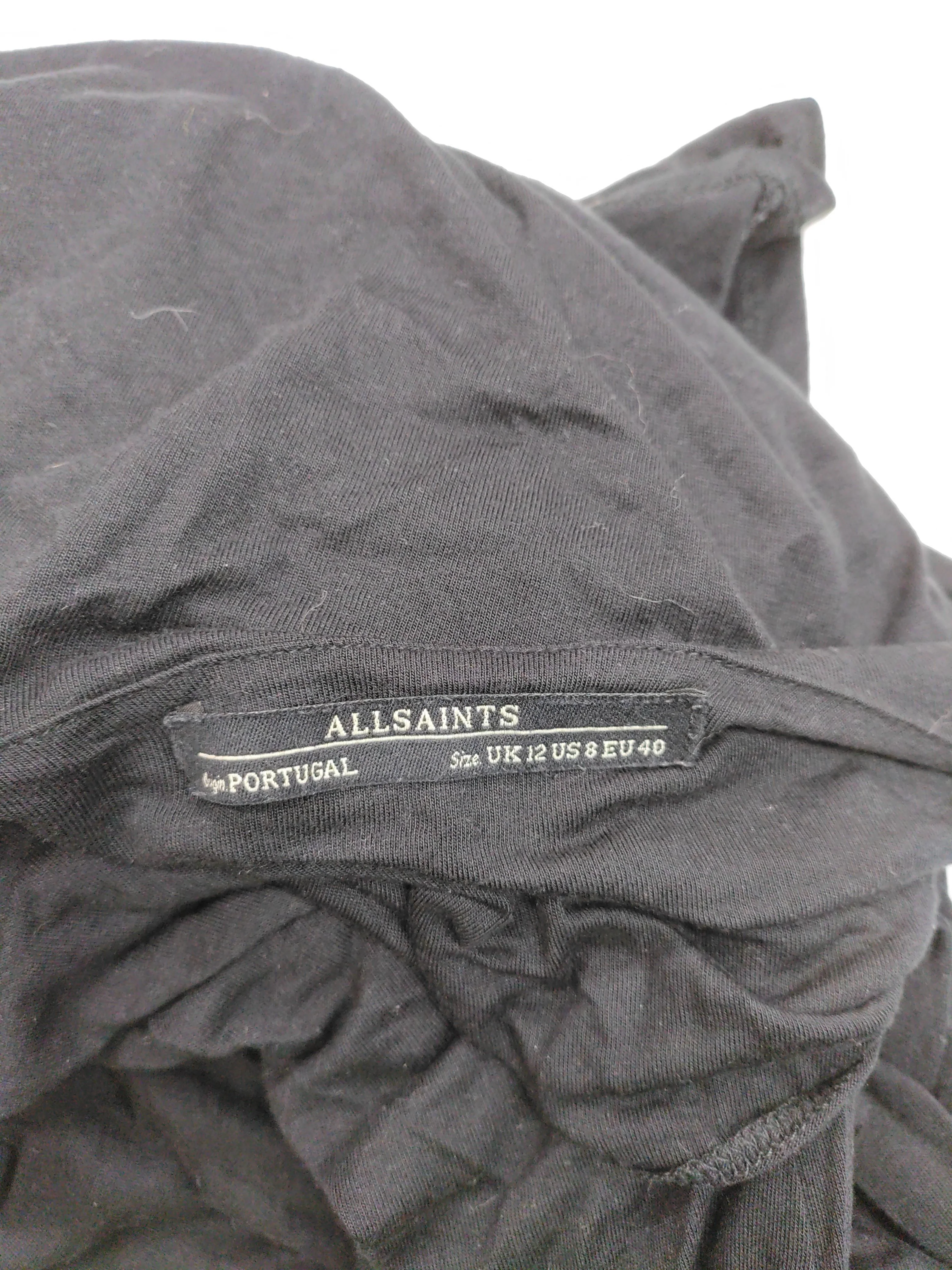 AllSaints T-Shirt Midi Dress UK12 in Black - Image 5