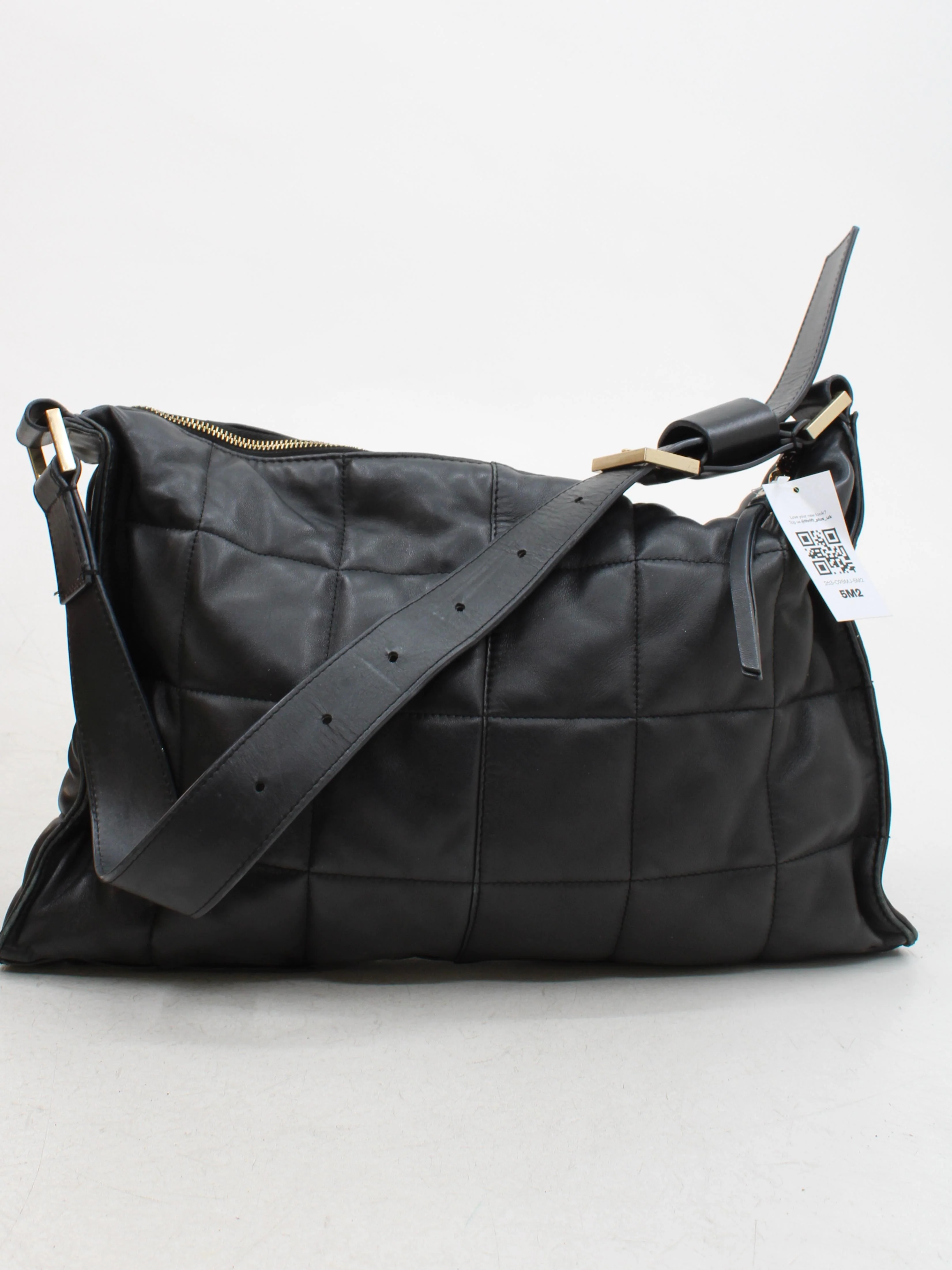 AllSaints Women's Bag Black Leather with Cotton Shoulder Bag - Image 2