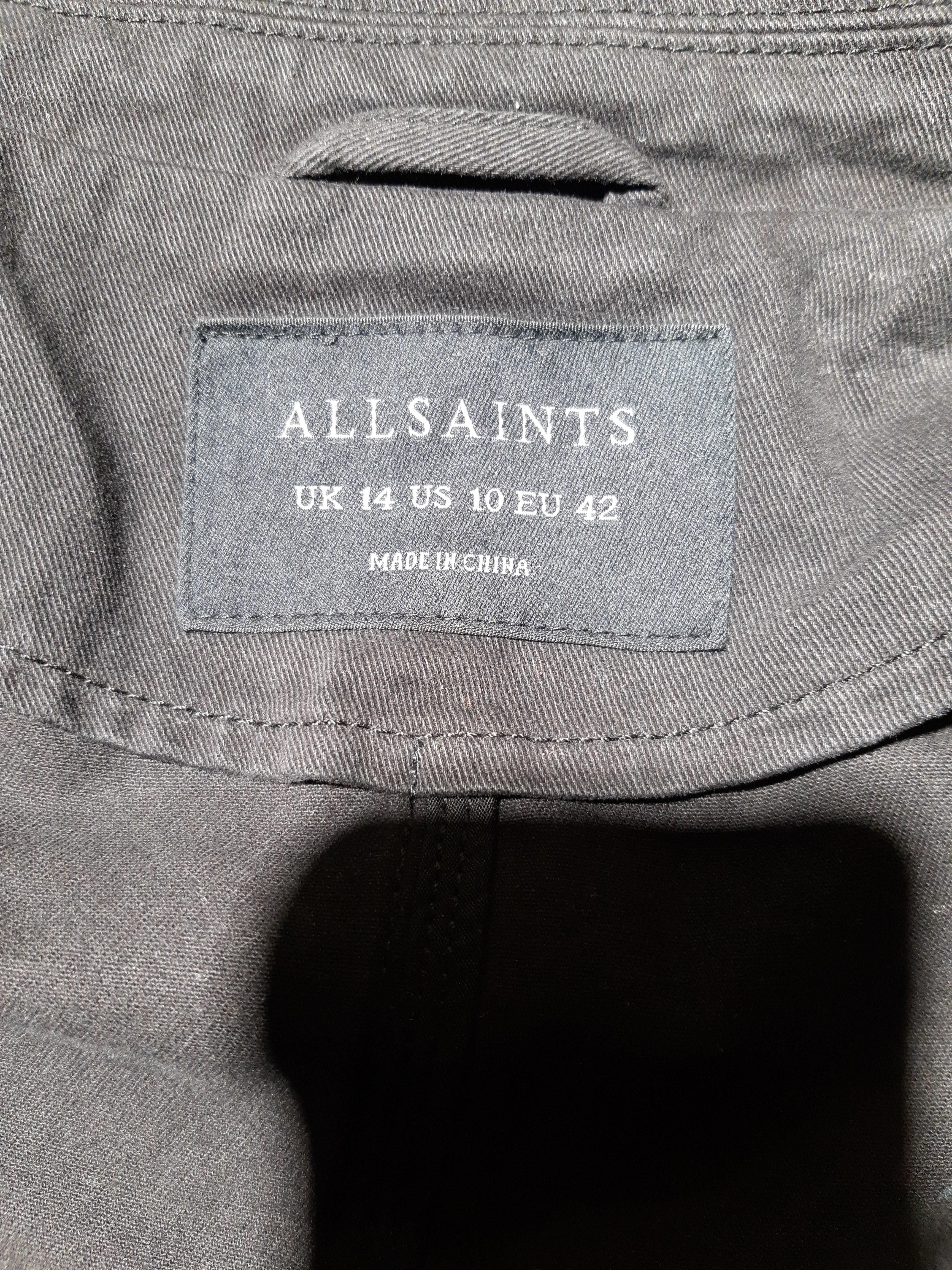 AllSaints Women's Blazer UK 14 Black 100% Cotton Overcoat - Image 5