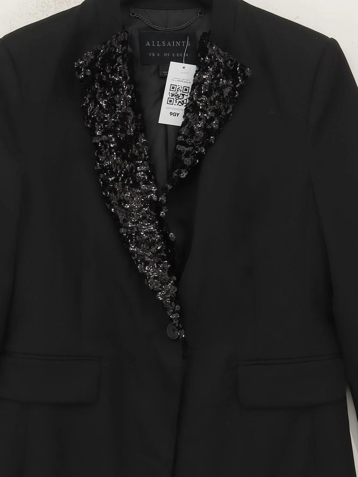 AllSaints Women's Blazer UK 6 Black Polyester with Viscose, Elastane Overcoat - Image 3