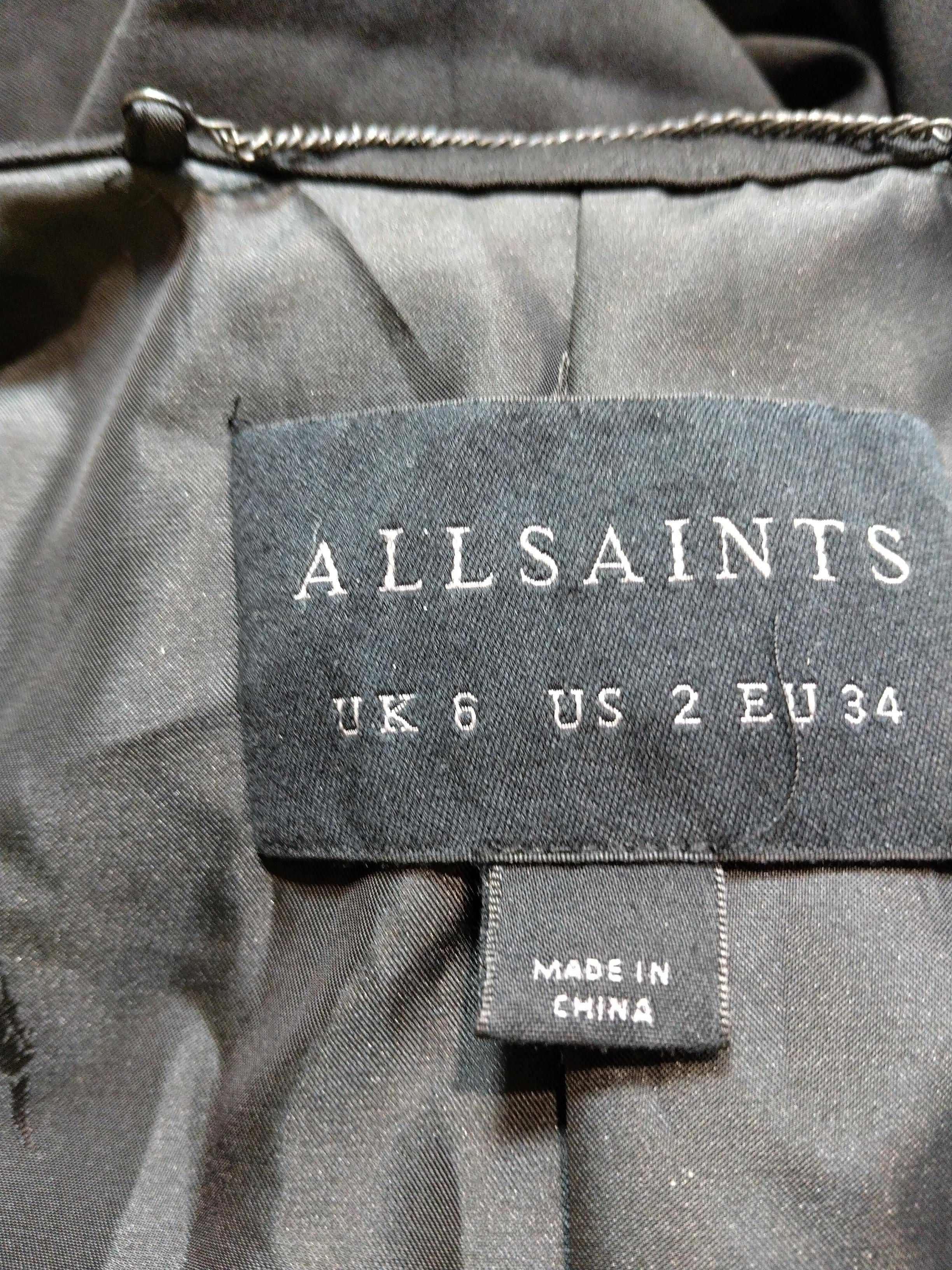 AllSaints Women's Blazer UK 6 Black Polyester with Viscose, Elastane Overcoat - Image 5