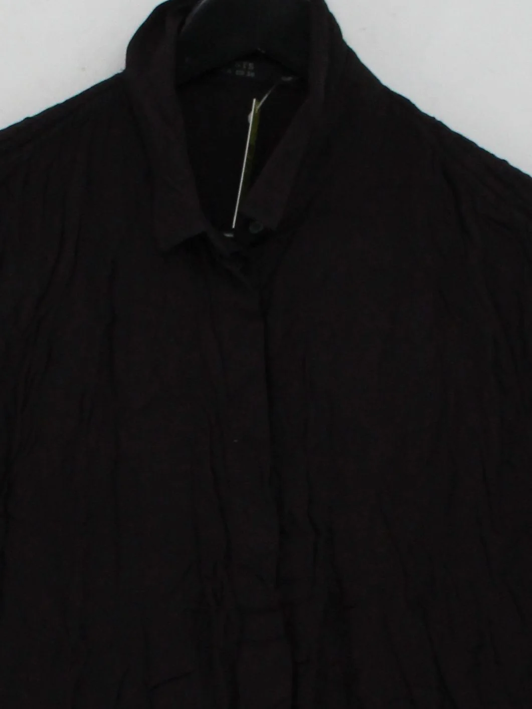 AllSaints Women's Blouse UK 10 Black 100% Viscose Sleeveless Collared Basic - Image 3