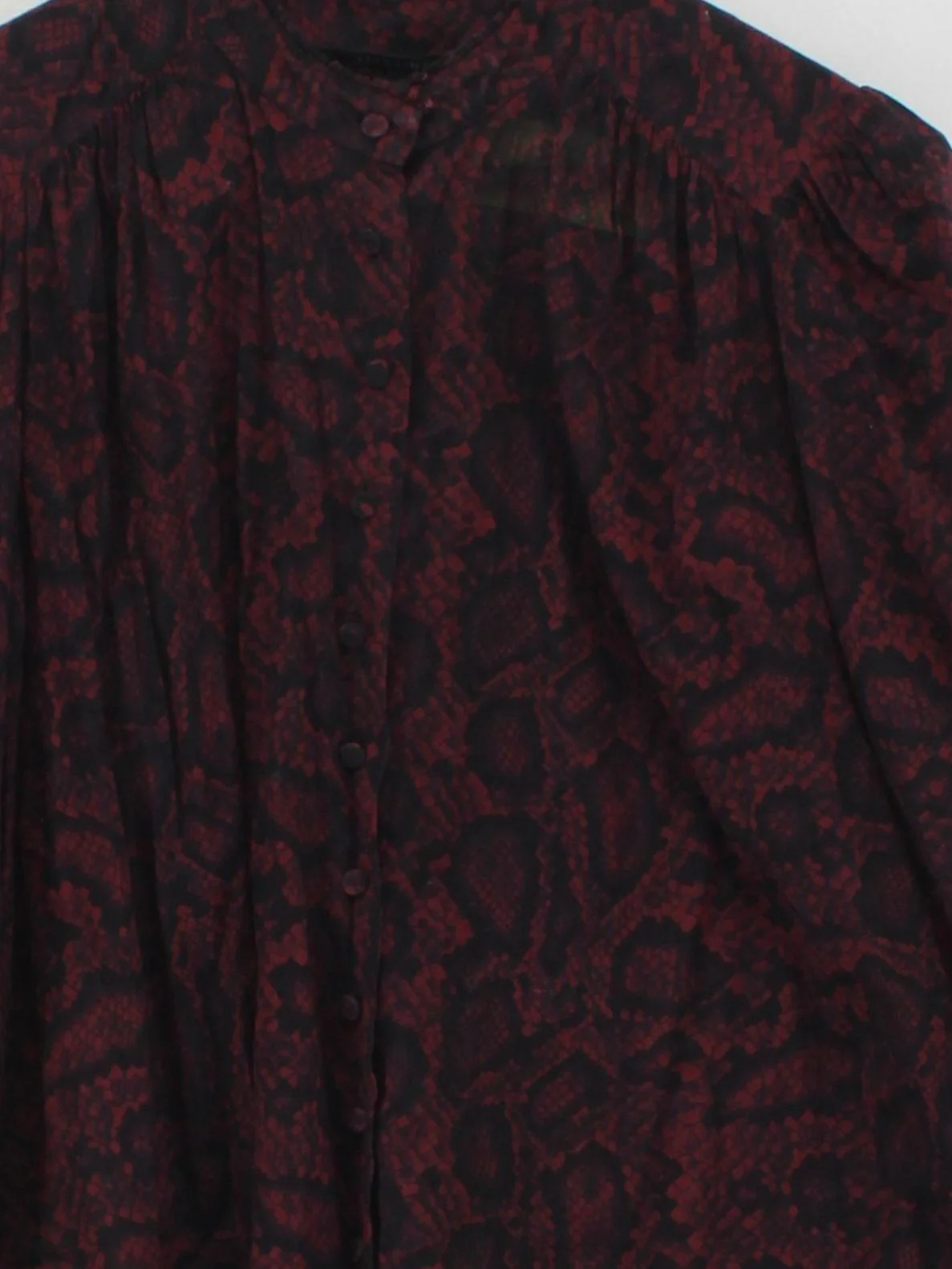 AllSaints Women's Blouse UK 10 Red 100% Cotton Basic - Image 3