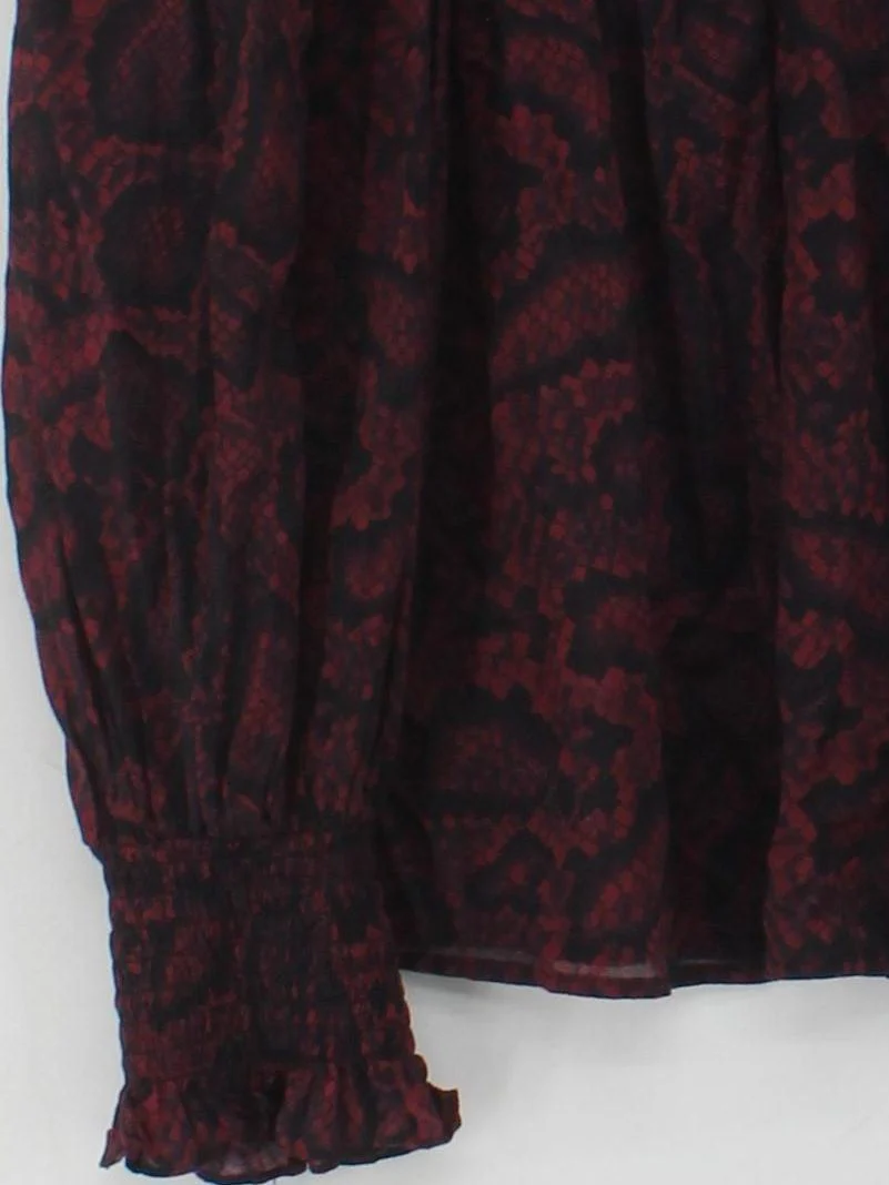 AllSaints Women's Blouse UK 10 Red 100% Cotton Basic - Image 4