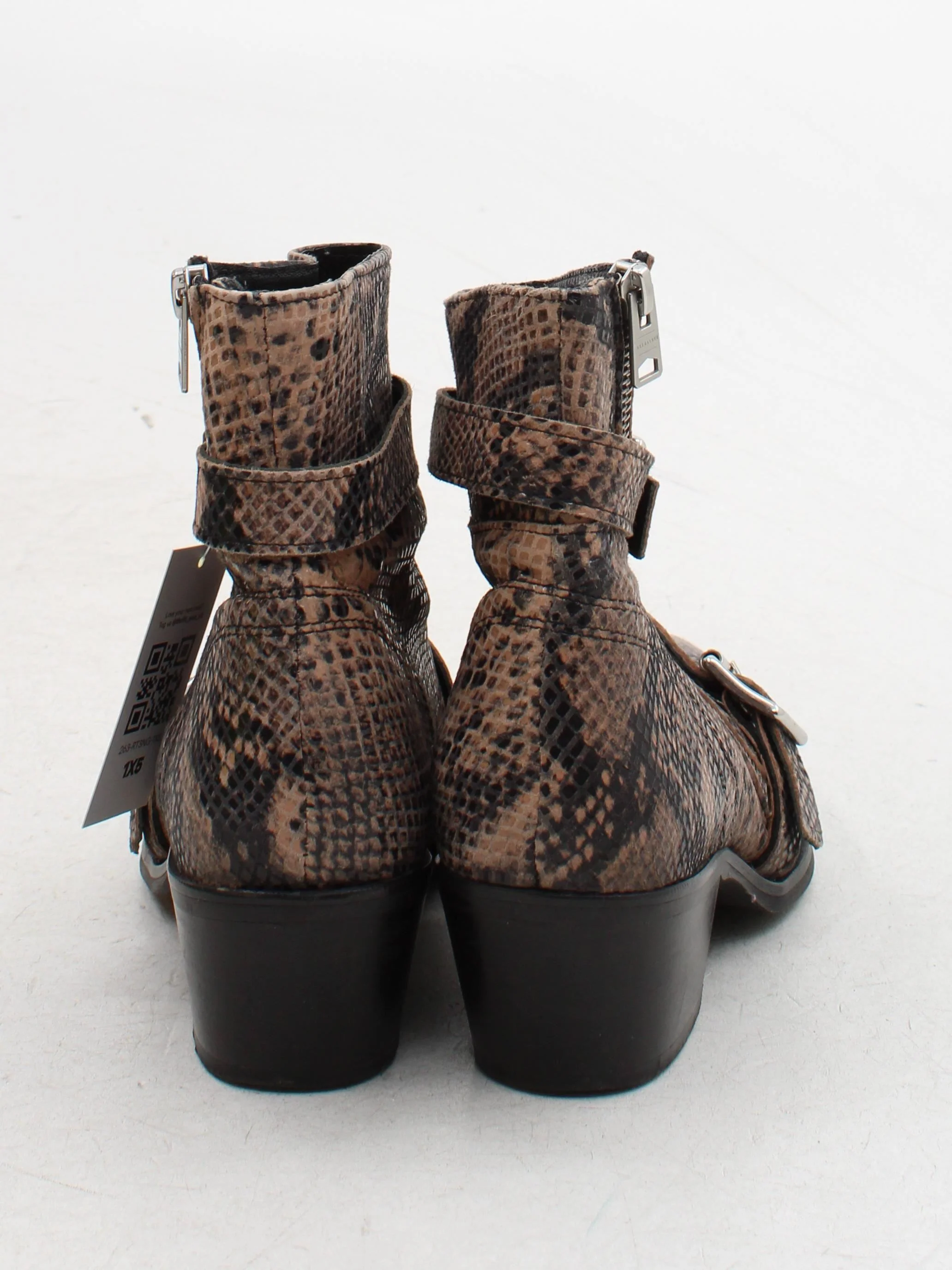 AllSaints Women's Boots UK 5 Brown Animal Print 100% Leather Cowboy - Image 3