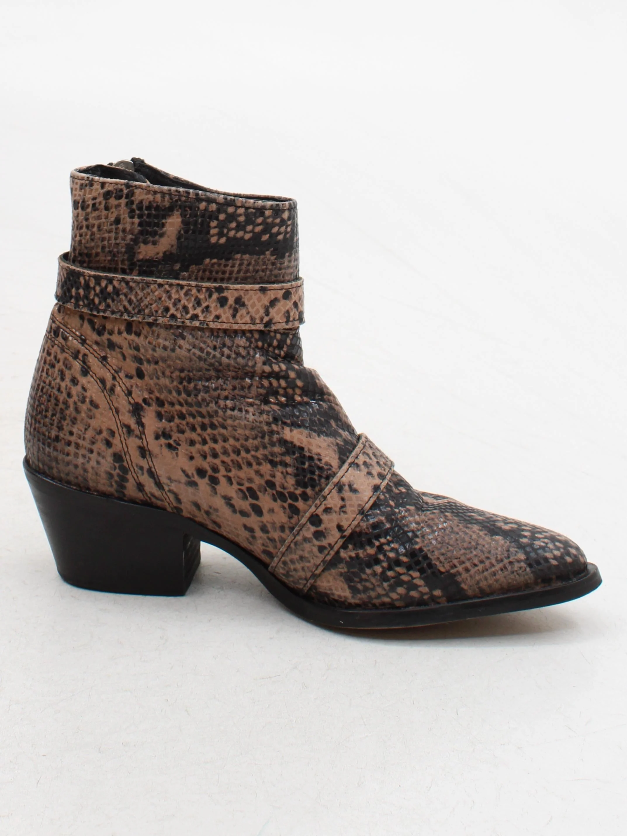 AllSaints Women's Boots UK 5 Brown Animal Print 100% Leather Cowboy - Image 5