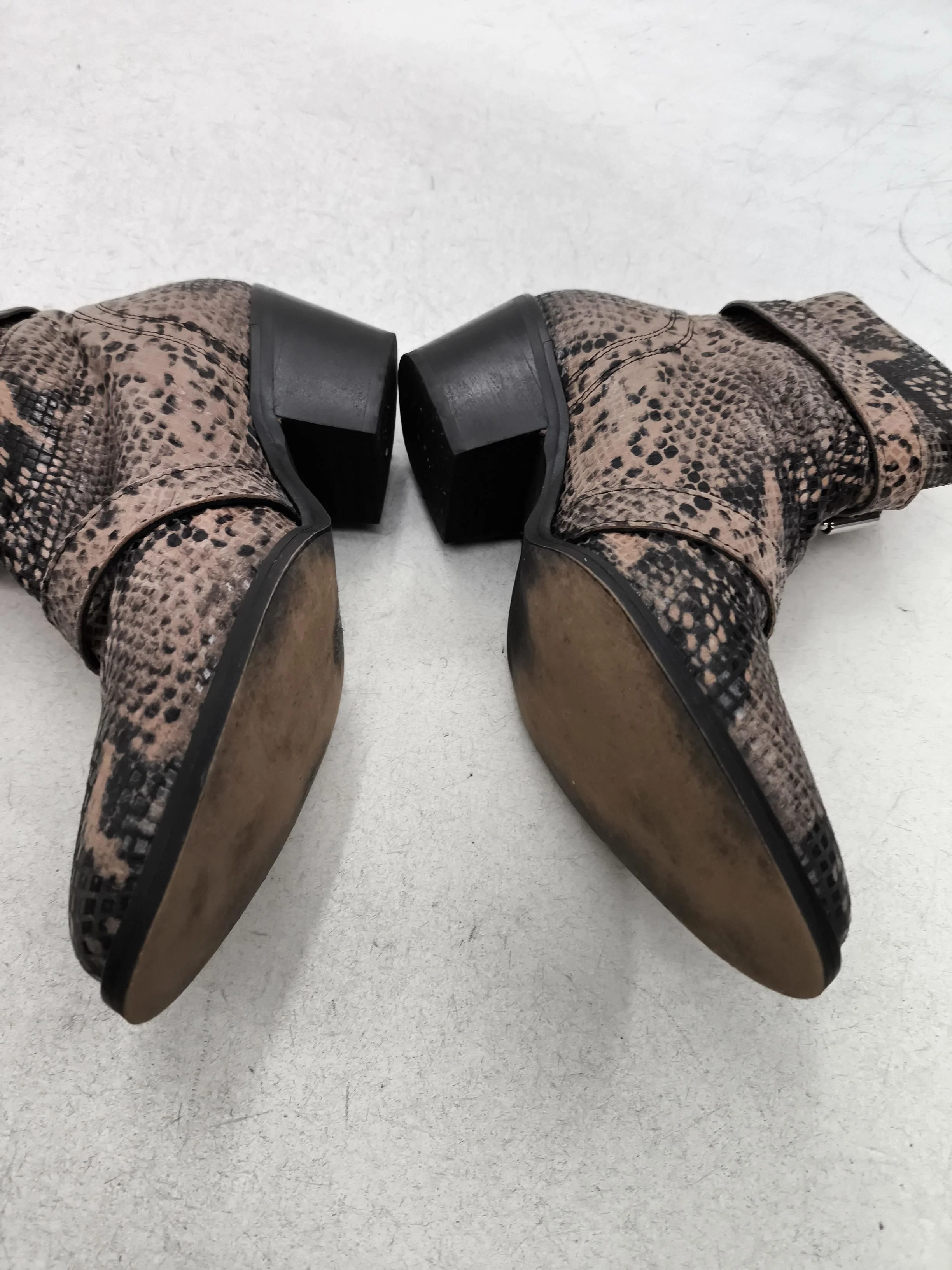 AllSaints Women's Boots UK 5 Brown Animal Print 100% Leather Cowboy - Image 7