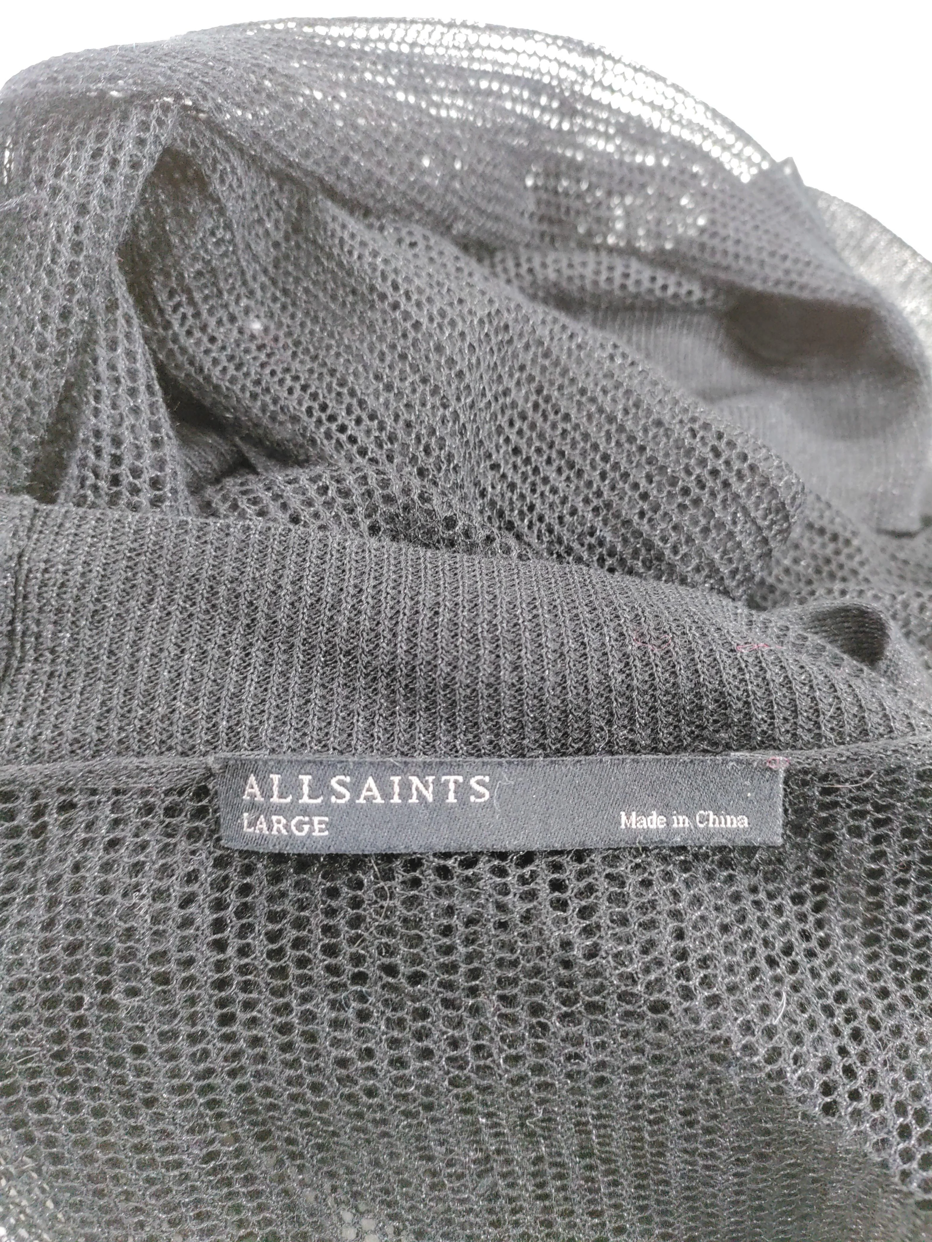 AllSaints Women's Cardigan L Black Viscose with Polyester V-Neck Cardigan - Image 5