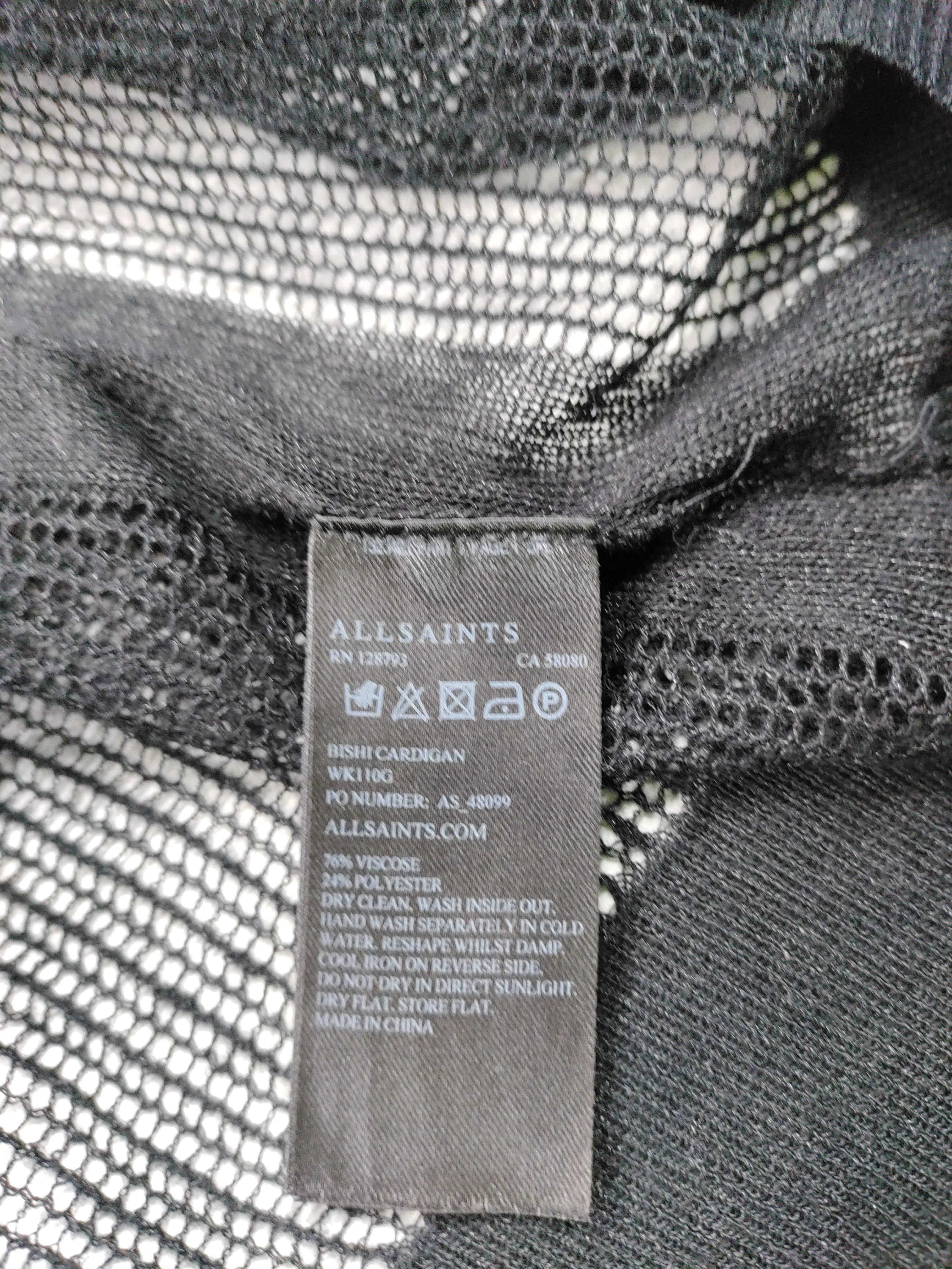 AllSaints Women's Cardigan L Black Viscose with Polyester V-Neck Cardigan - Image 6