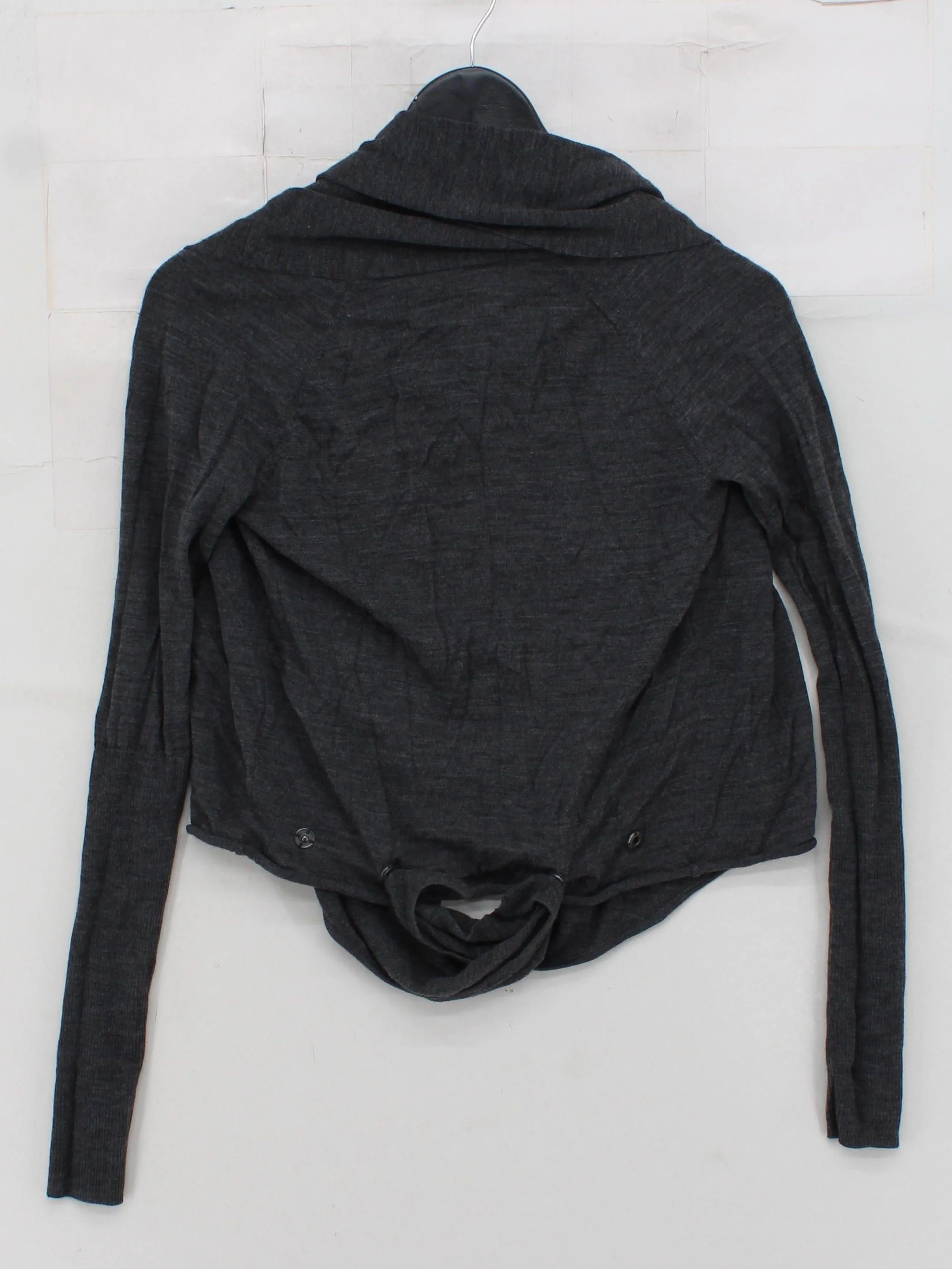 AllSaints Women's Cardigan S Grey 100% Wool V-Neck Cardigan - Image 2
