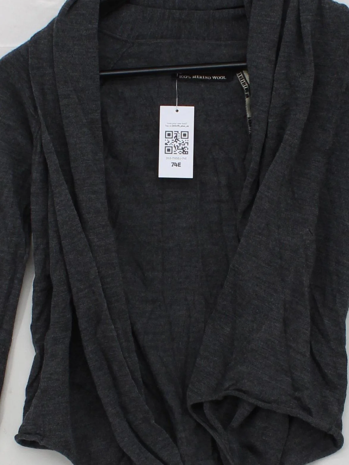 AllSaints Women's Cardigan S Grey 100% Wool V-Neck Cardigan - Image 3