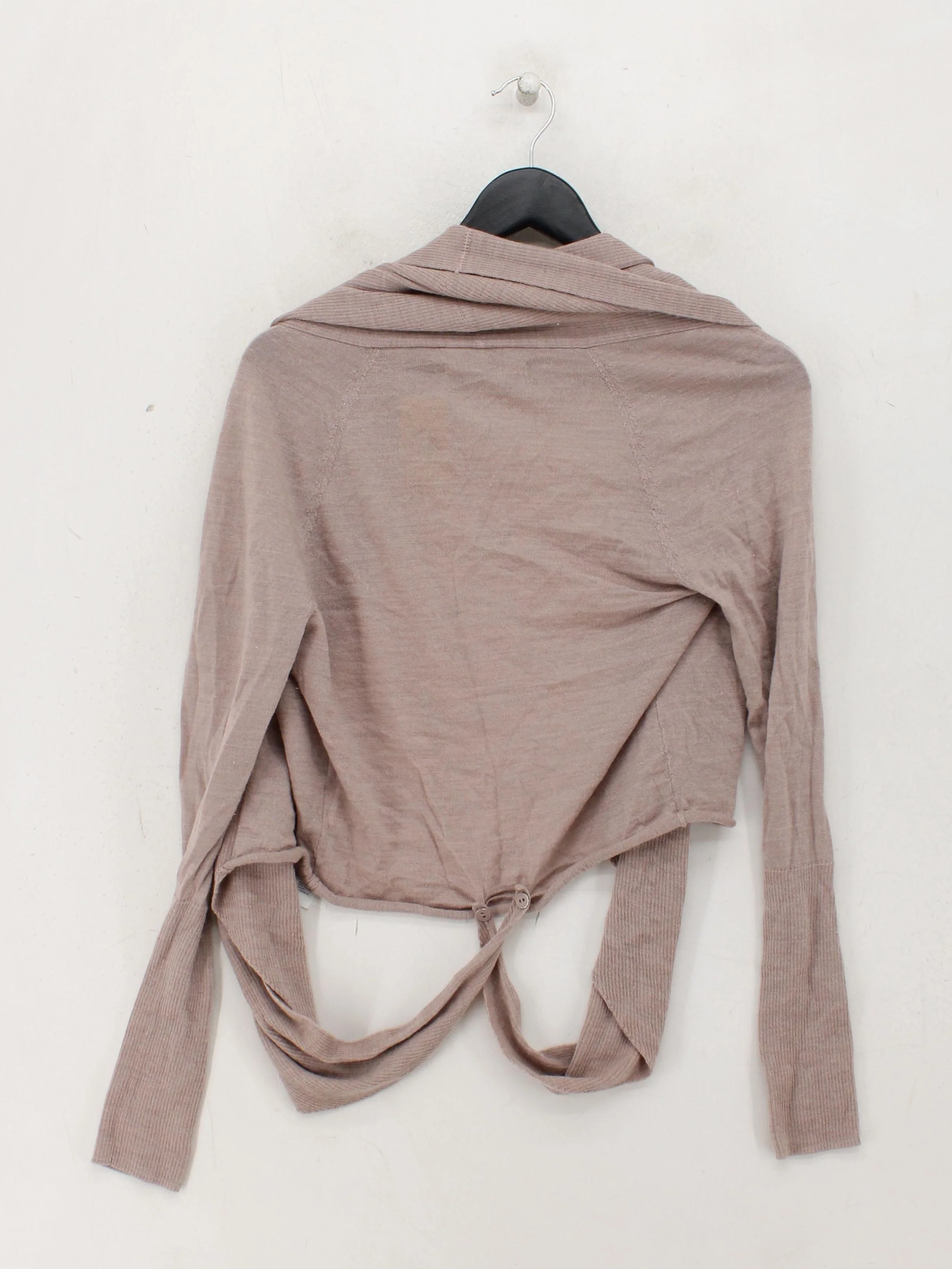 AllSaints Women's Cardigan S Tan 100% Wool V-Neck Cardigan - Image 2