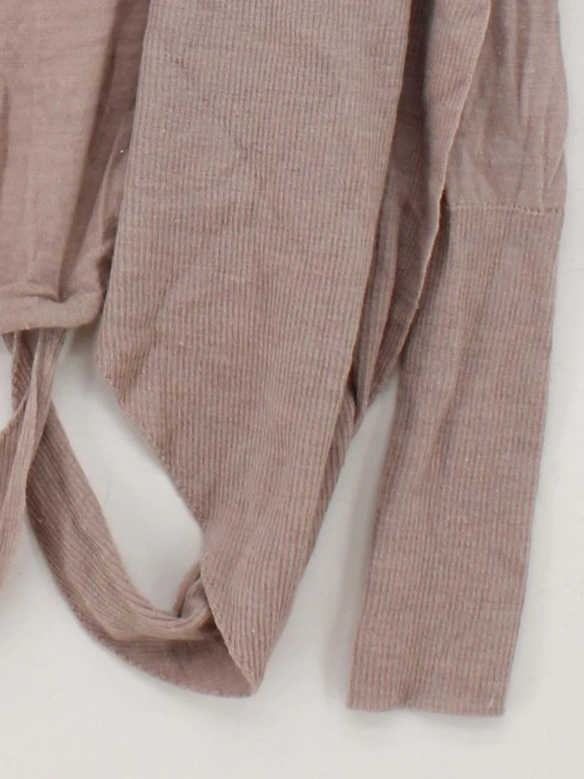 AllSaints Women's Cardigan S Tan 100% Wool V-Neck Cardigan - Image 4