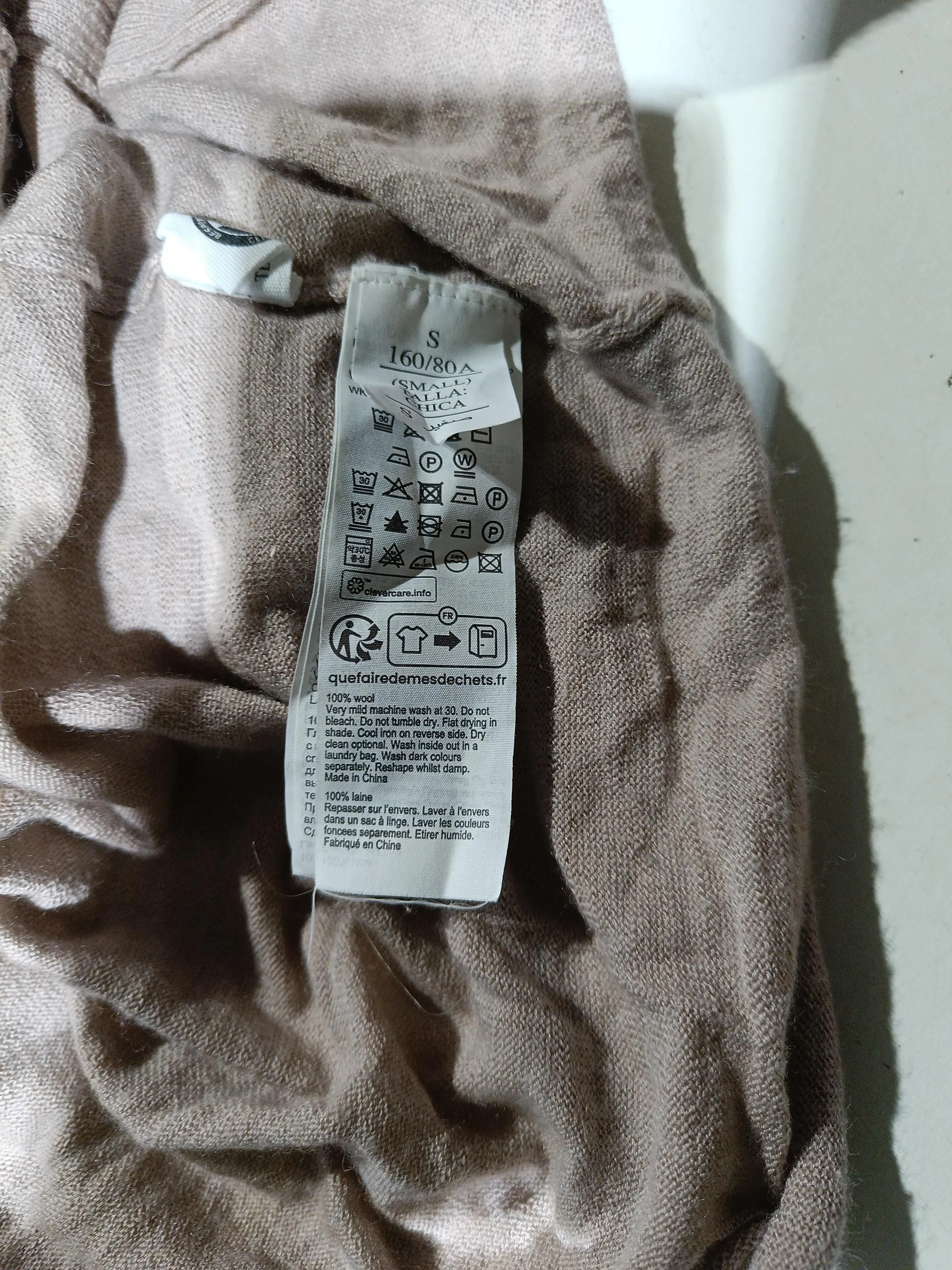 AllSaints Women's Cardigan S Tan 100% Wool V-Neck Cardigan - Image 6
