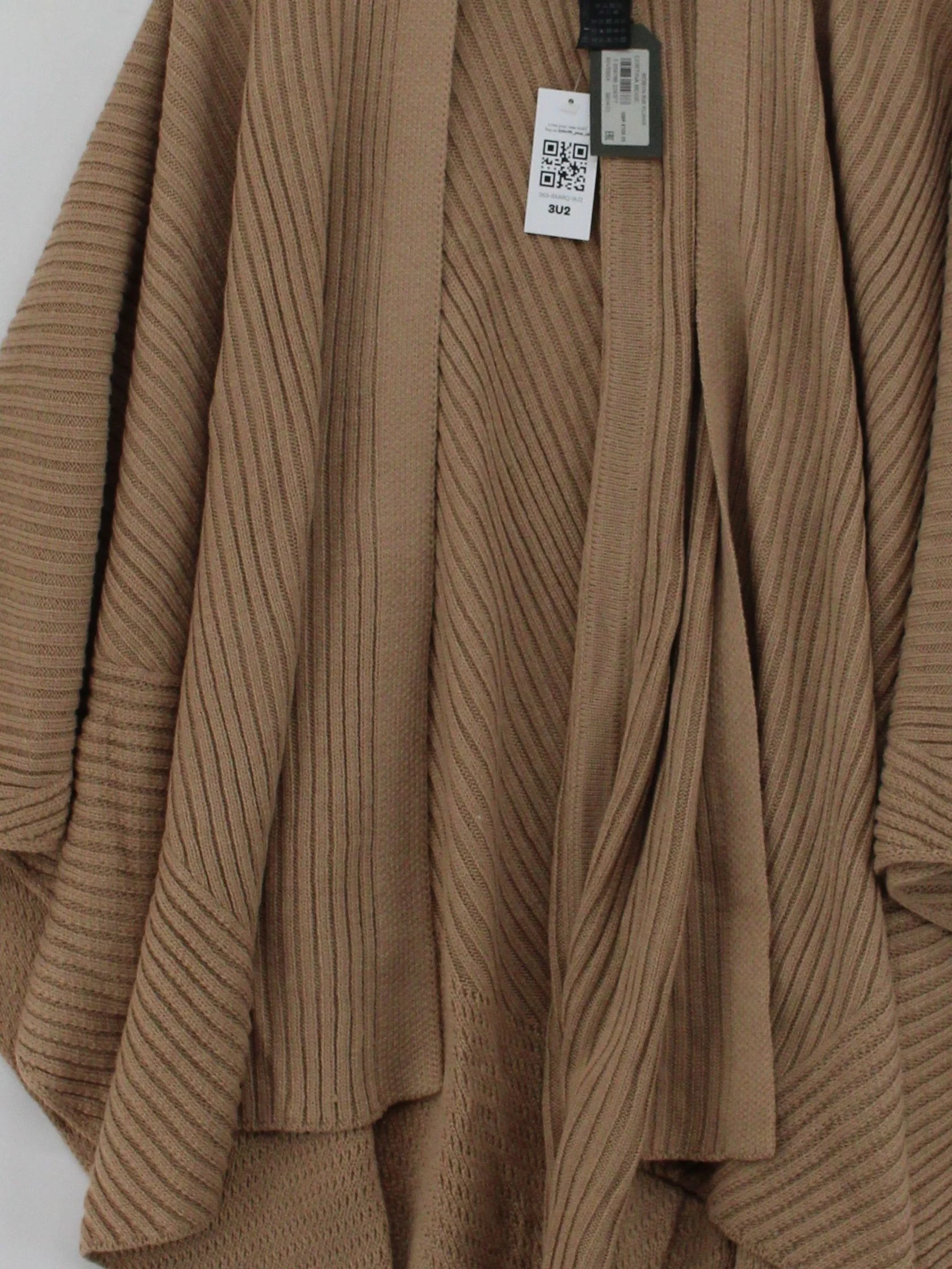 AllSaints Women's Cardigan Tan Acrylic with Wool V-Neck Cardigan - Image 3