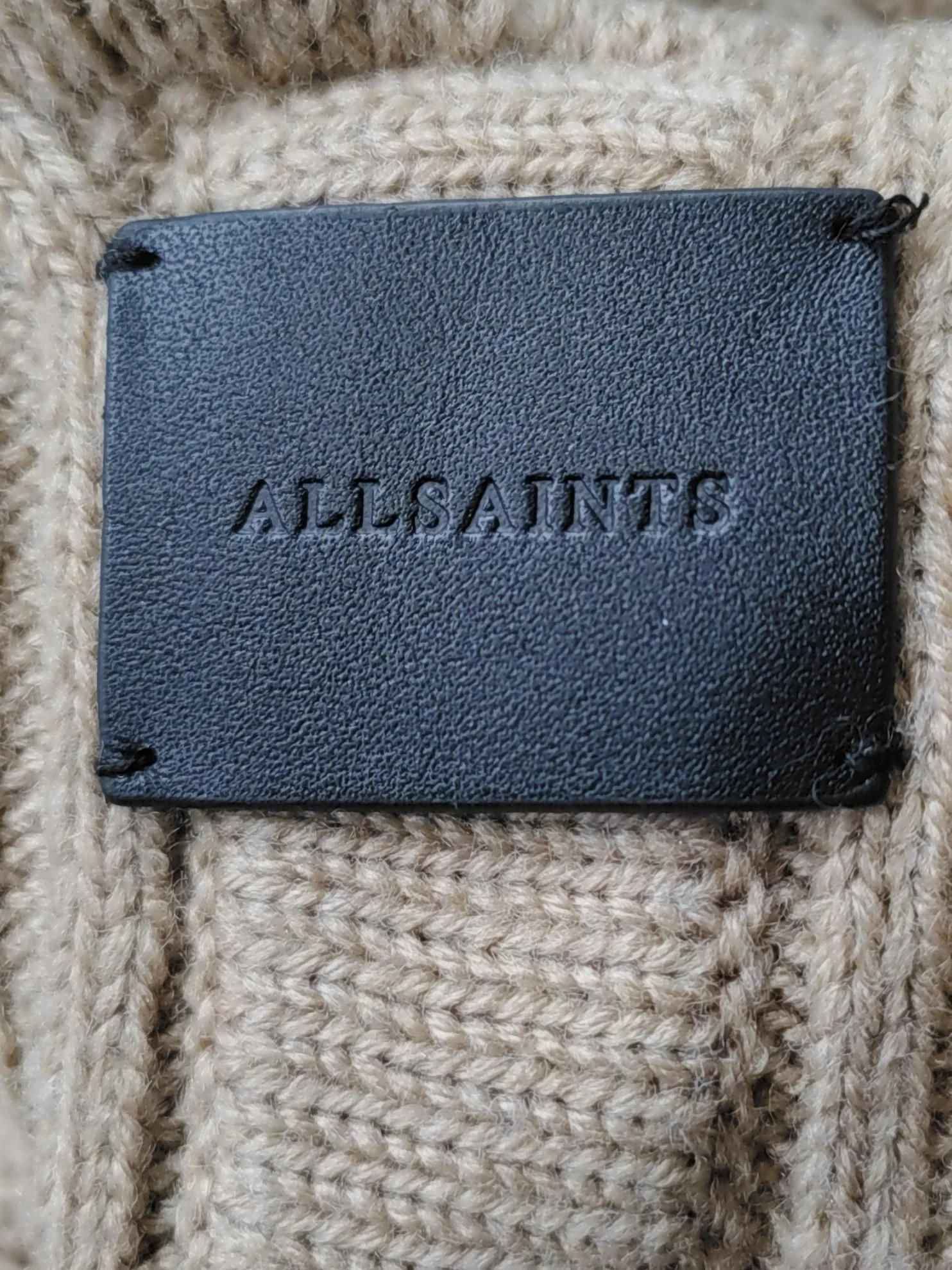 AllSaints Women's Cardigan Tan Acrylic with Wool V-Neck Cardigan - Image 5
