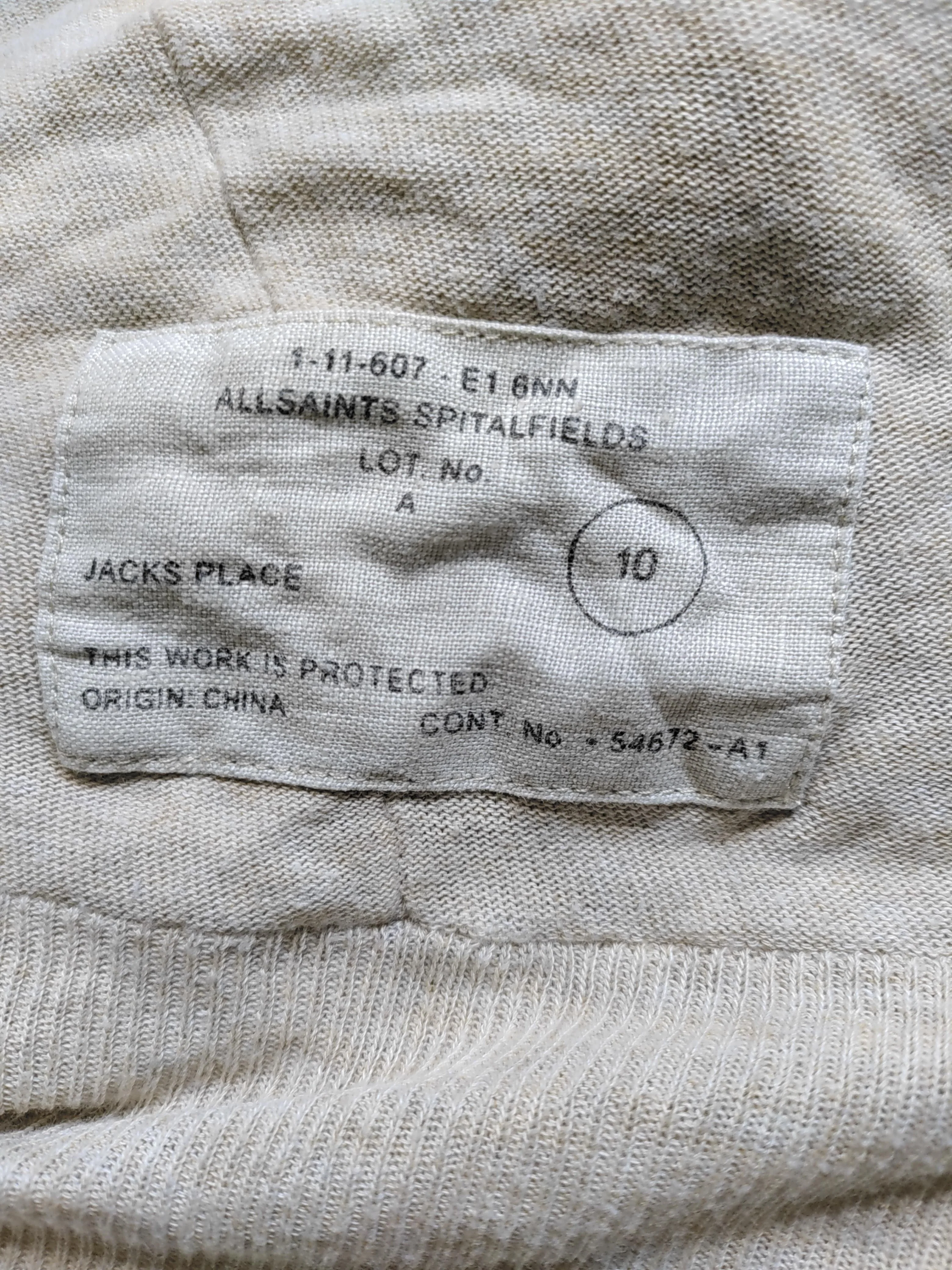 AllSaints Women's Cardigan UK 10 Cream 100% Cotton Roll Neck Cardigan - Image 5