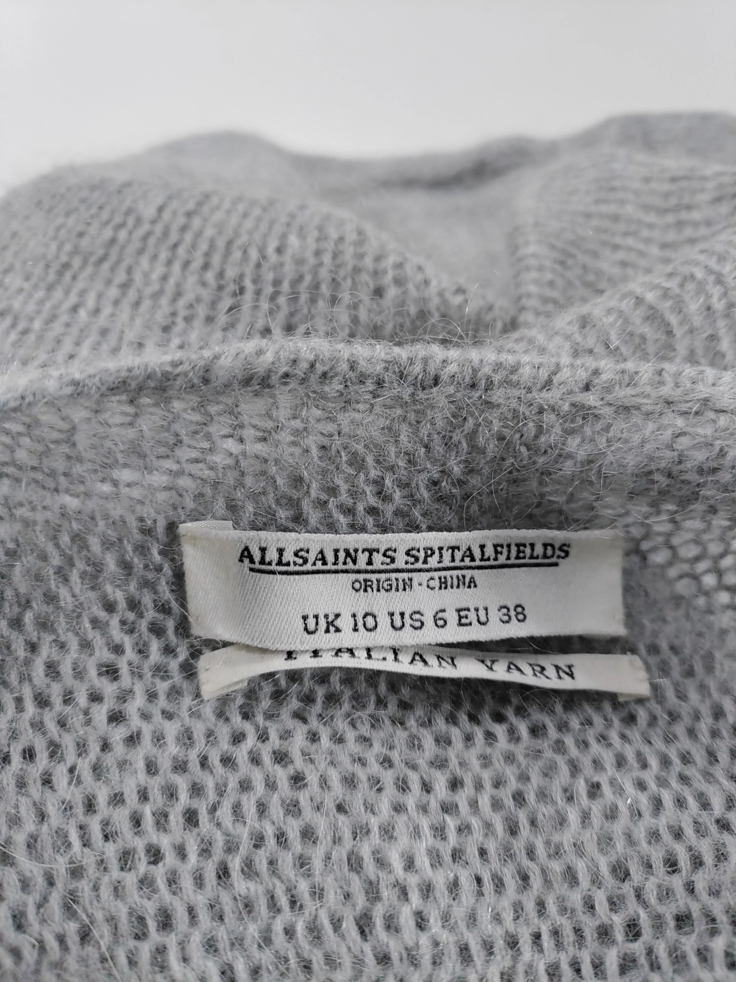AllSaints Women's Cardigan UK 10 Grey Polyester with Mohair, Other Cardigan - Image 5