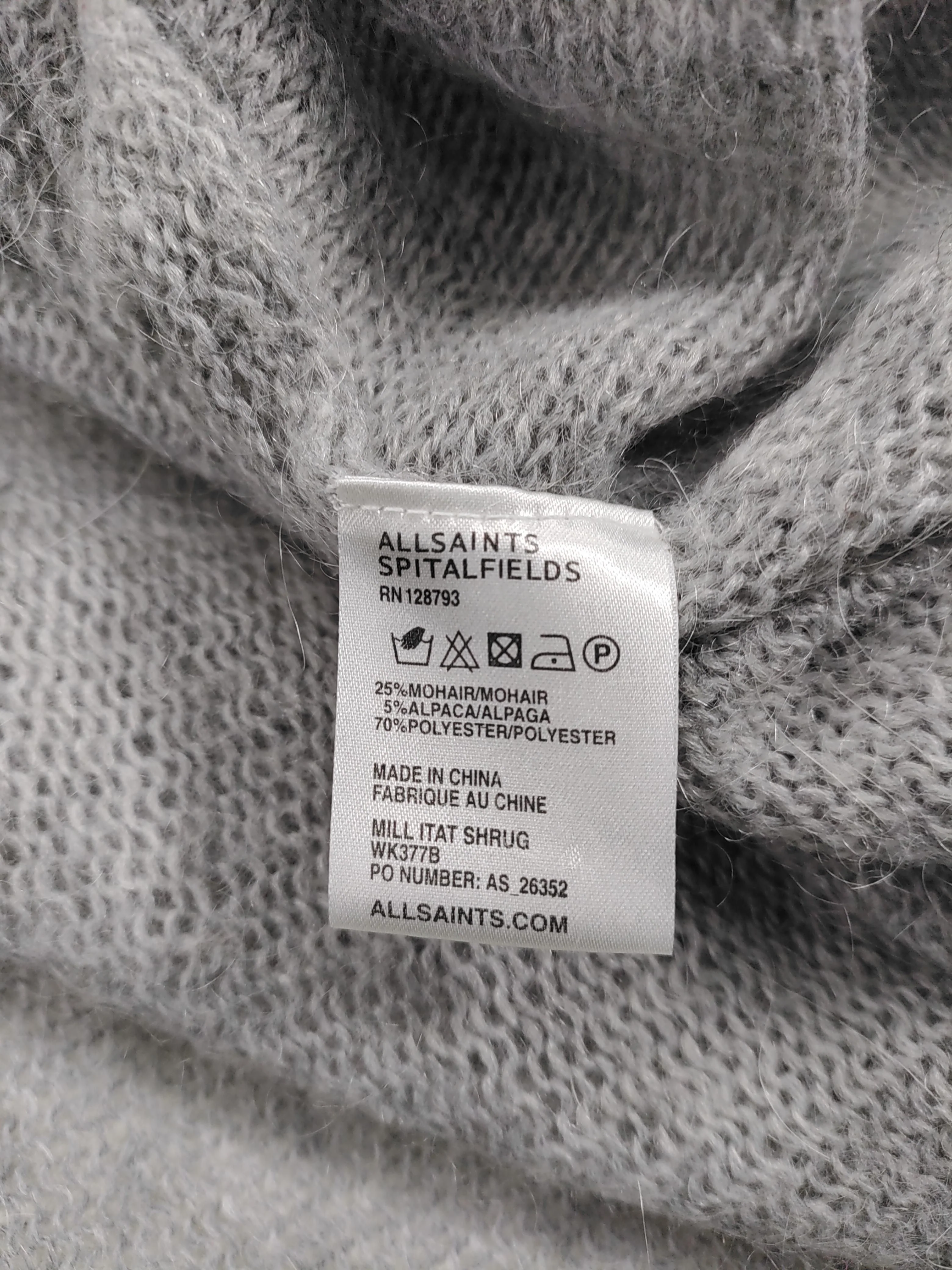 AllSaints Women's Cardigan UK 10 Grey Polyester with Mohair, Other Cardigan - Image 6
