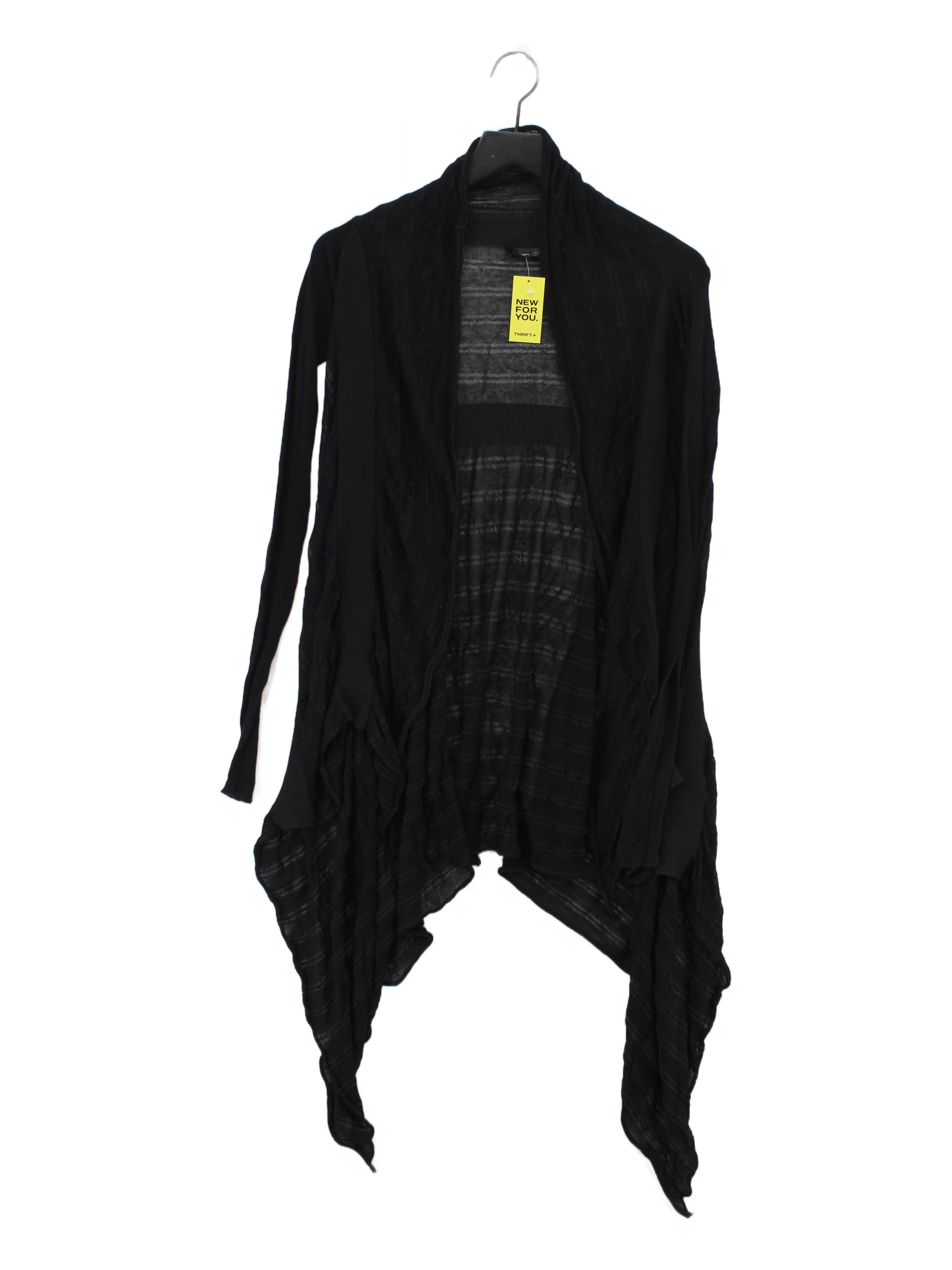AllSaints Women's Cardigan UK 6 Black Viscose with Cotton, Polyester Cardigan