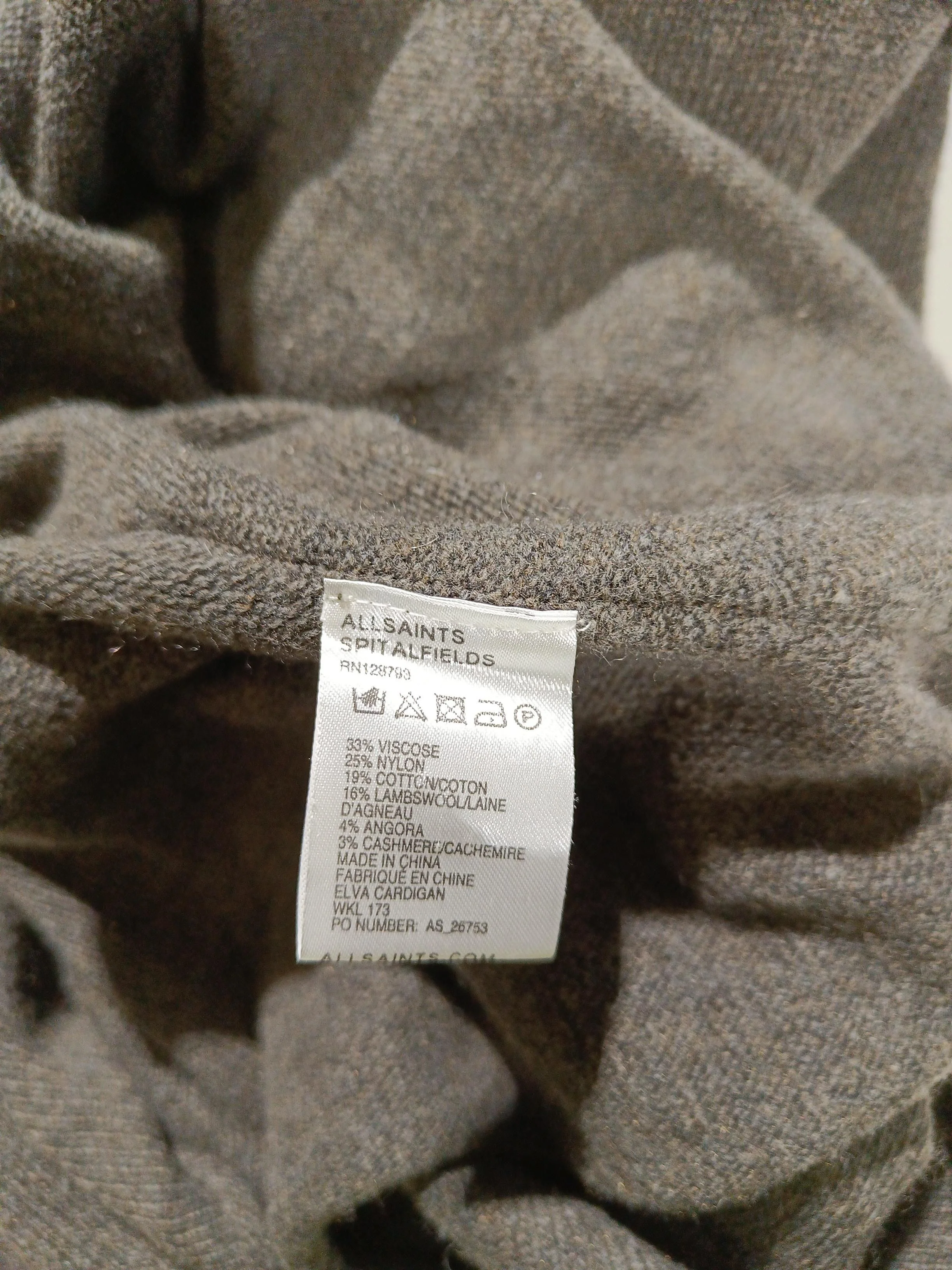 AllSaints Women's Cardigan UK 6 Grey Viscose - Image 7