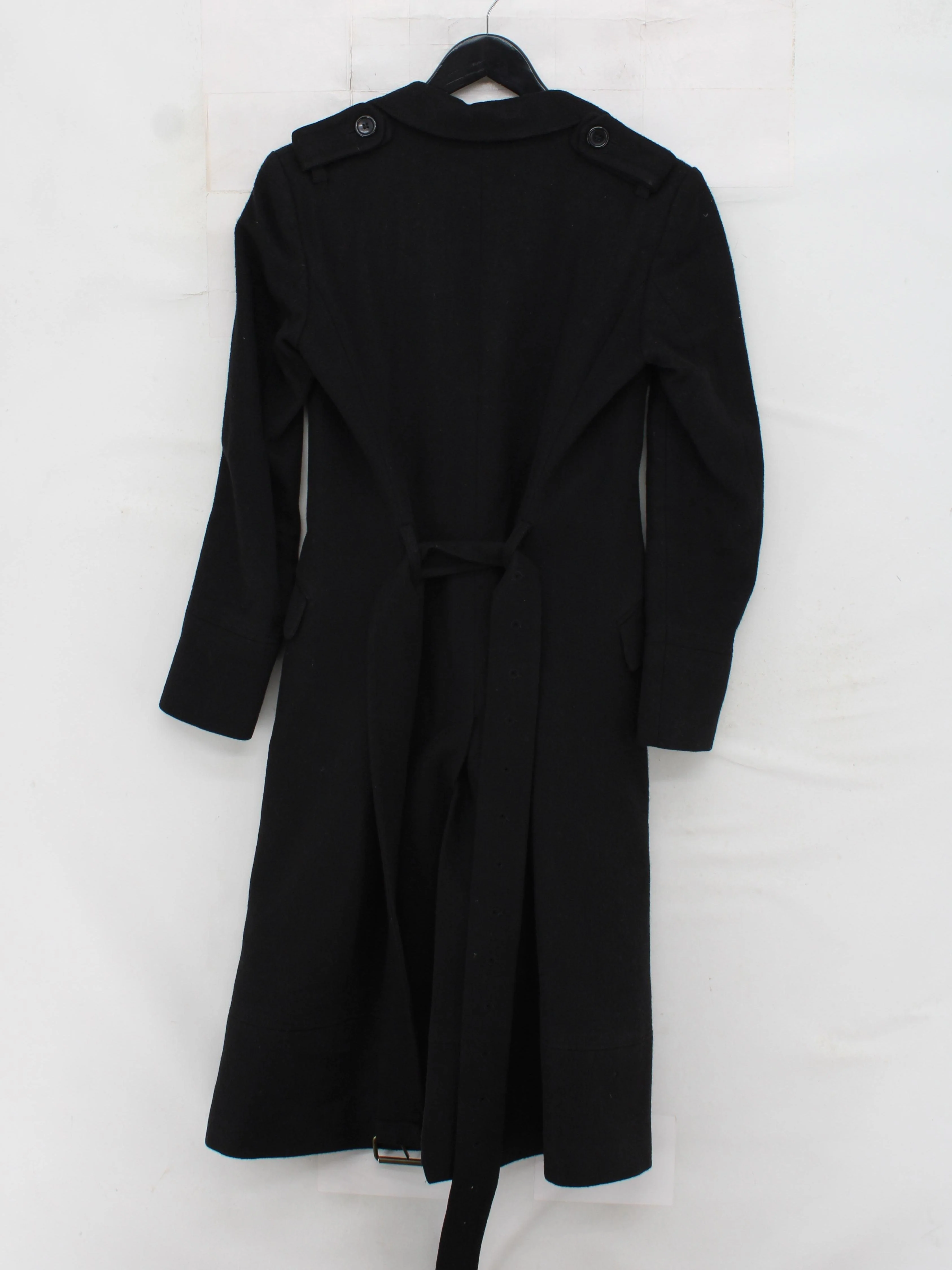 AllSaints Women's Coat S Black 100% Wool Overcoat - Image 2