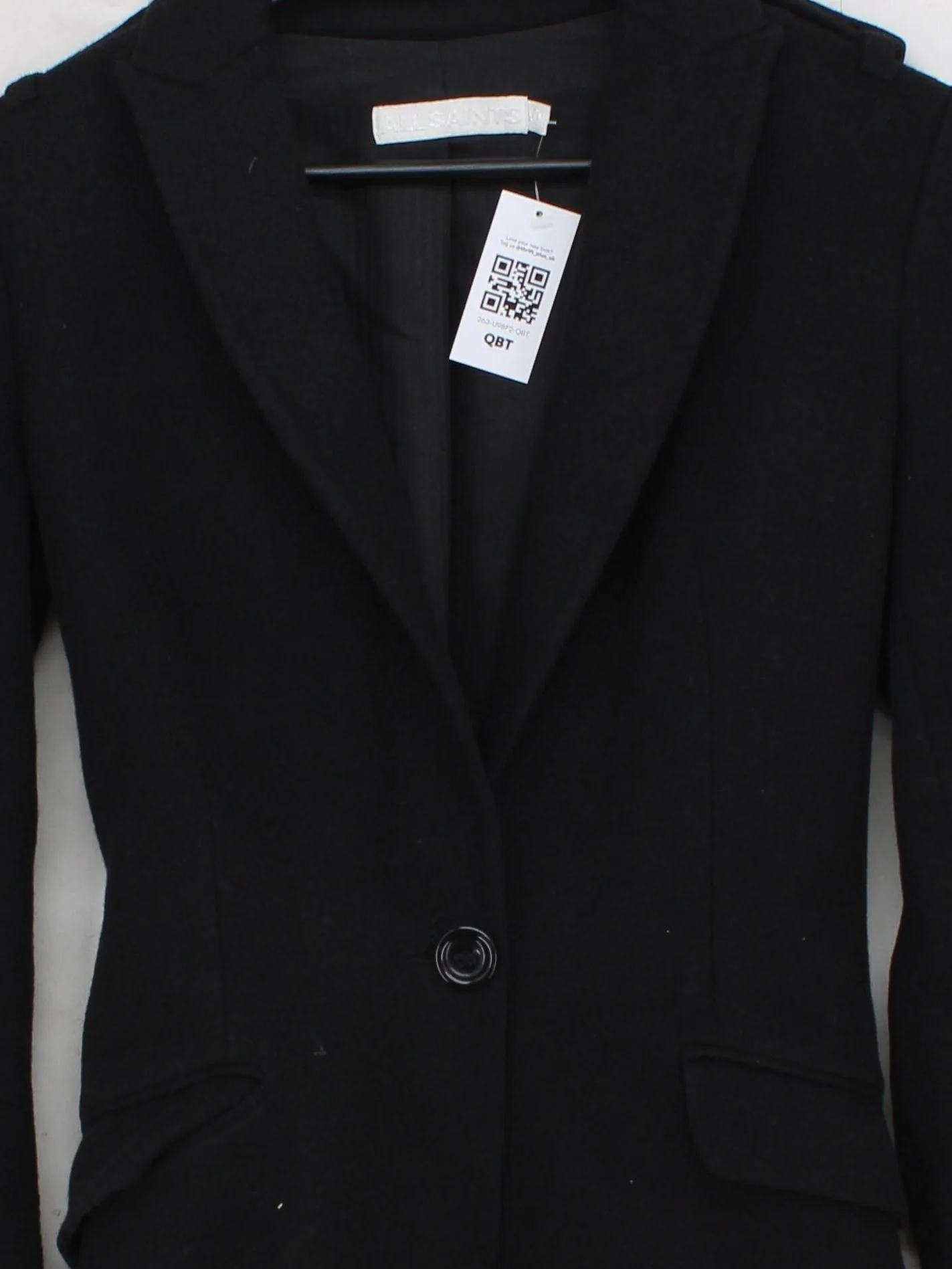 AllSaints Women's Coat S Black 100% Wool Overcoat - Image 3