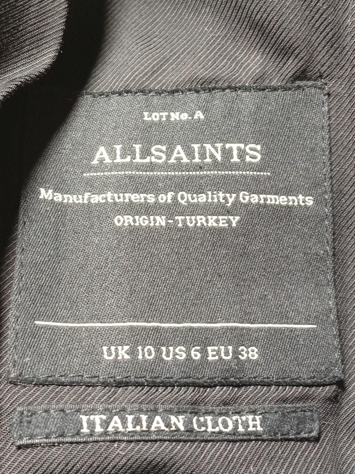 AllSaints Women's Coat UK 10 Grey Wool - Image 5