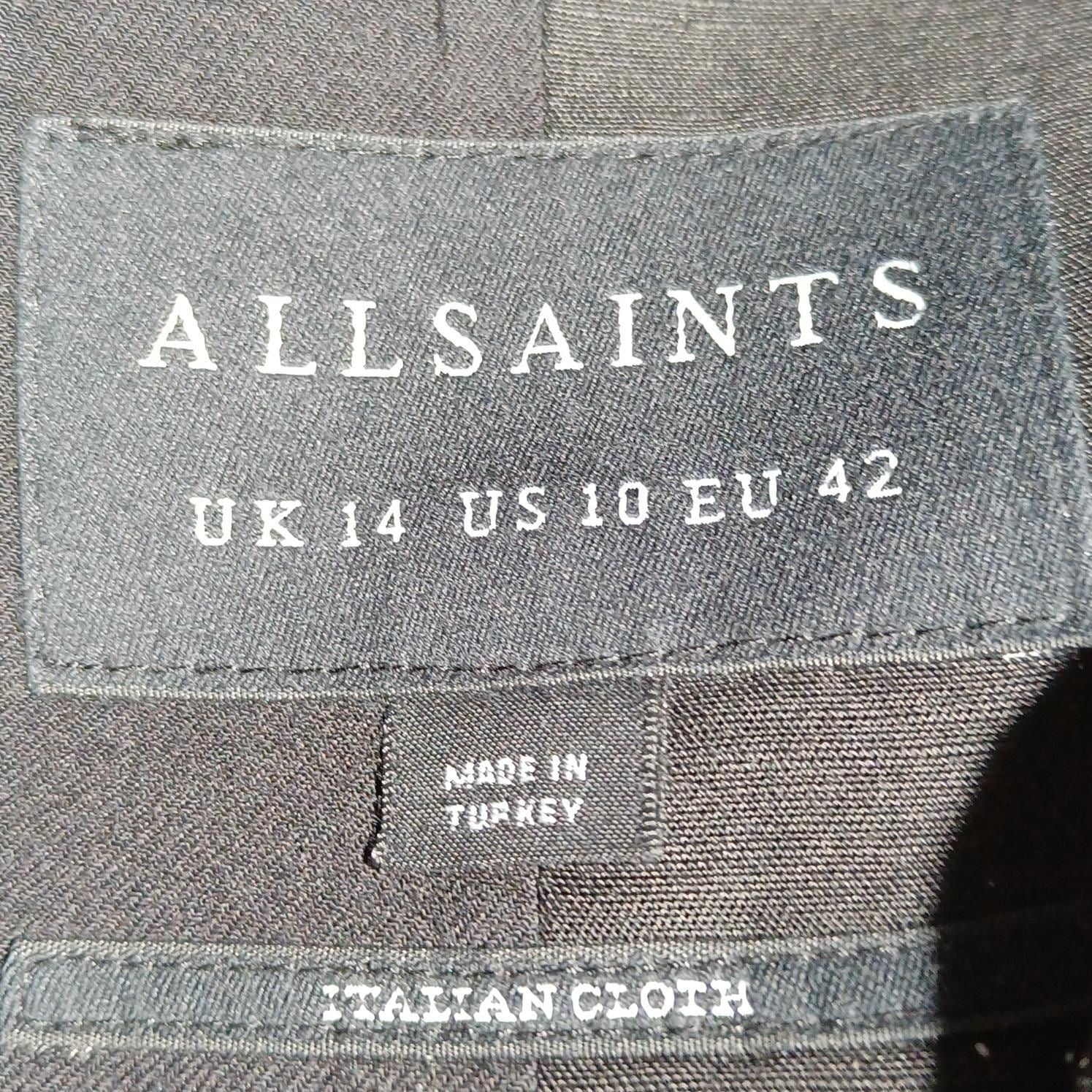 AllSaints Women's Coat UK 14 Black Lyocell Modal - Image 5
