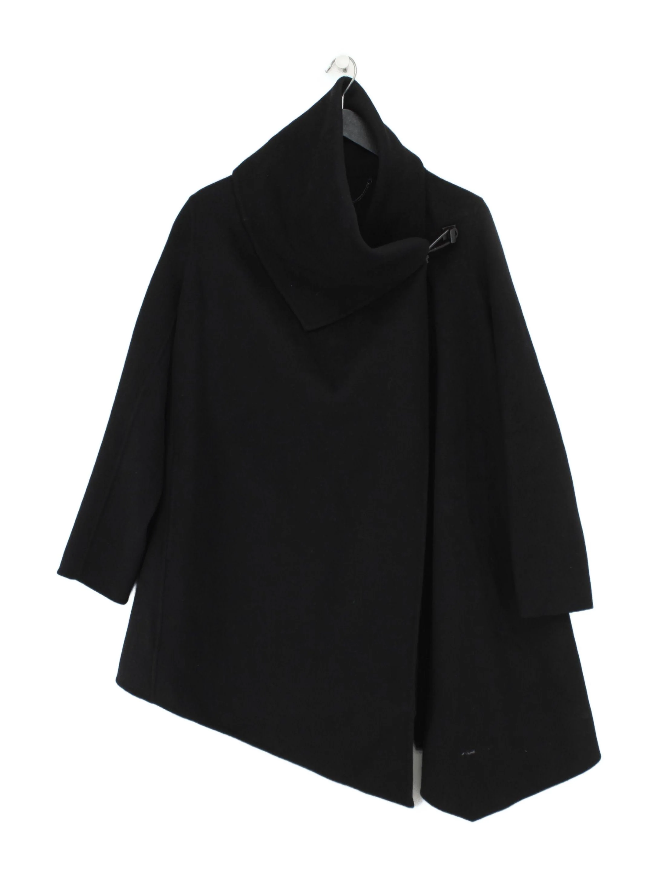 AllSaints Women's Coat UK 8 Black Wool with Polyester, Viscose, Acrylic Overcoat